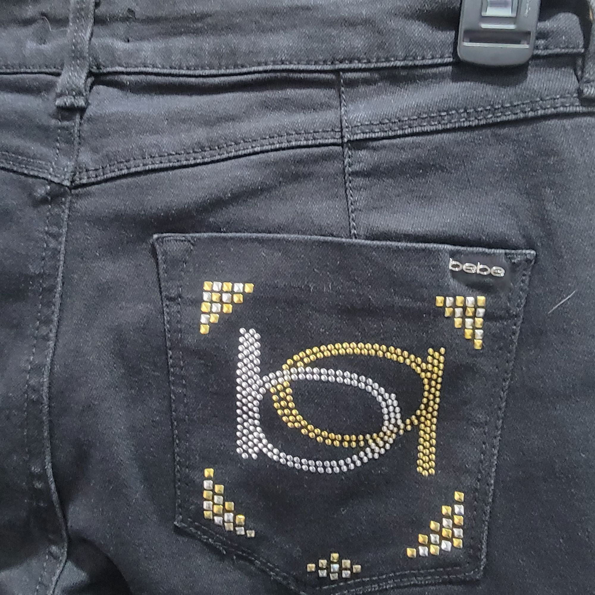 Bebe 🤩Women's skinny Jeans Bebe Sz 28 heartbreaker Black Denim P Size 30" / US 8 / IT 44 - 6 Thumbnail