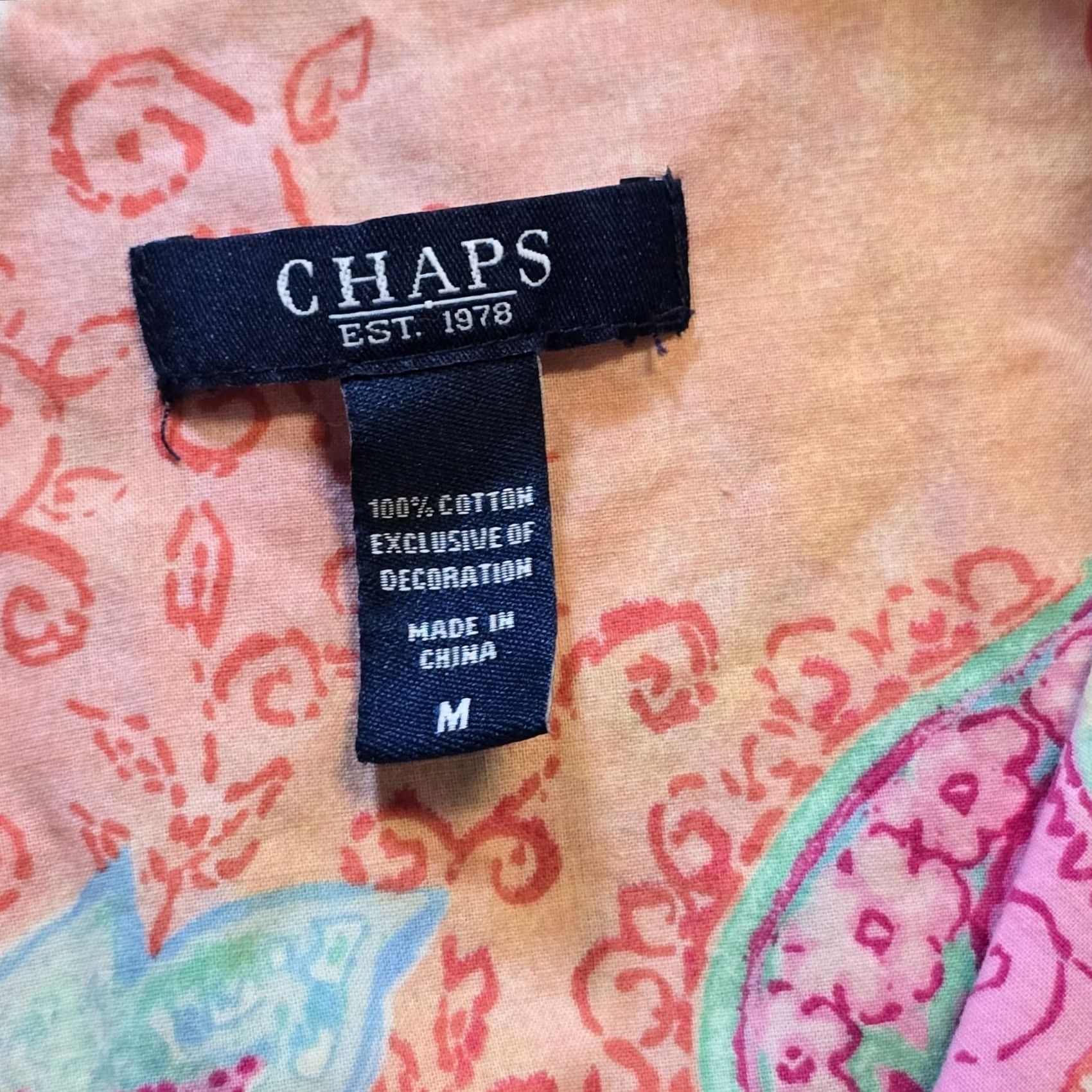 Chaps Chaps Nightgown Womens Size Medium Pink Paisley Button Up Pajama Lounge Shirt Size ONE SIZE - 5 Thumbnail