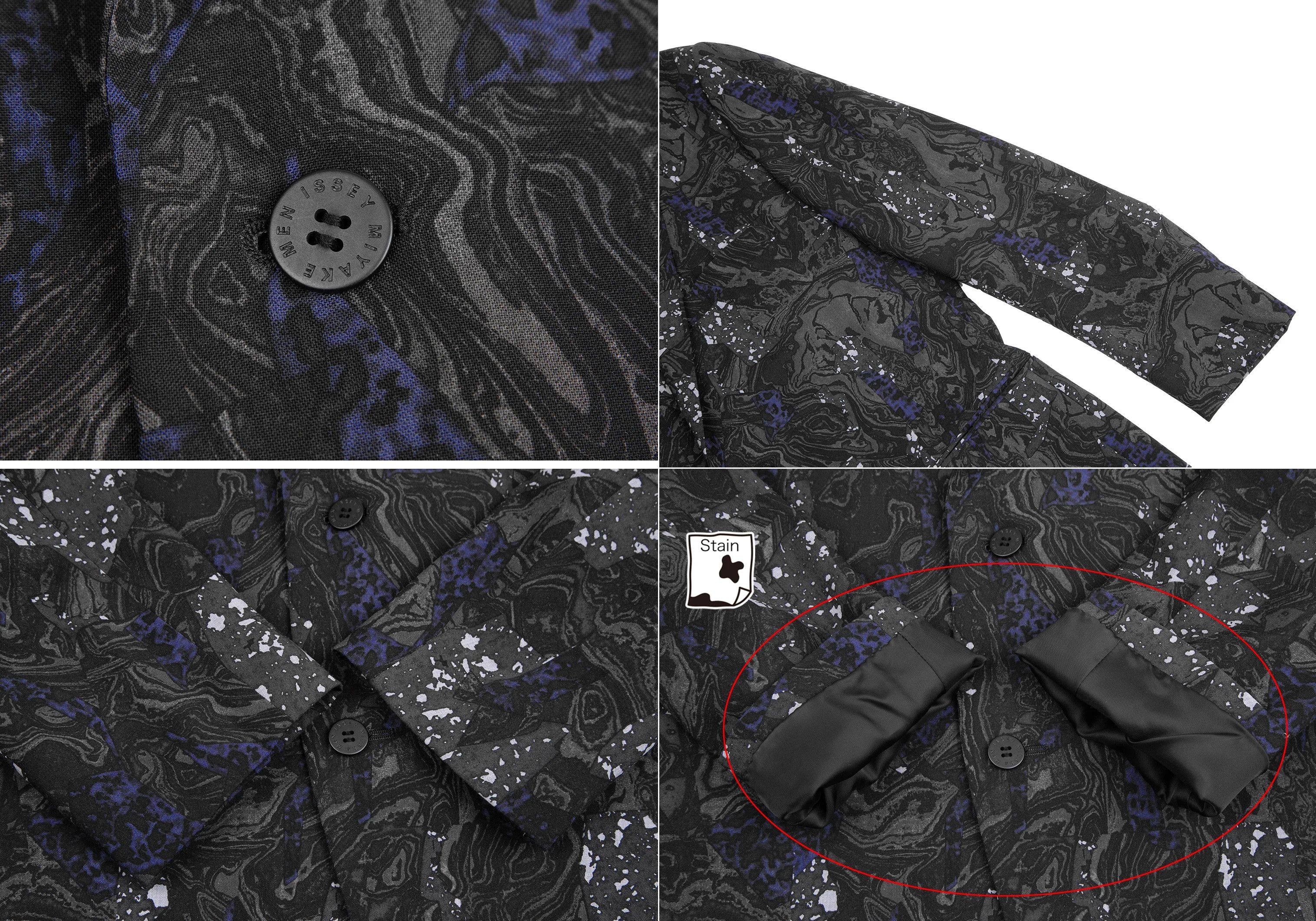 Issey Miyake Wool Marble Print Jacket in Black and Gray Size US XL / EU 56 / 4 - 3 Thumbnail