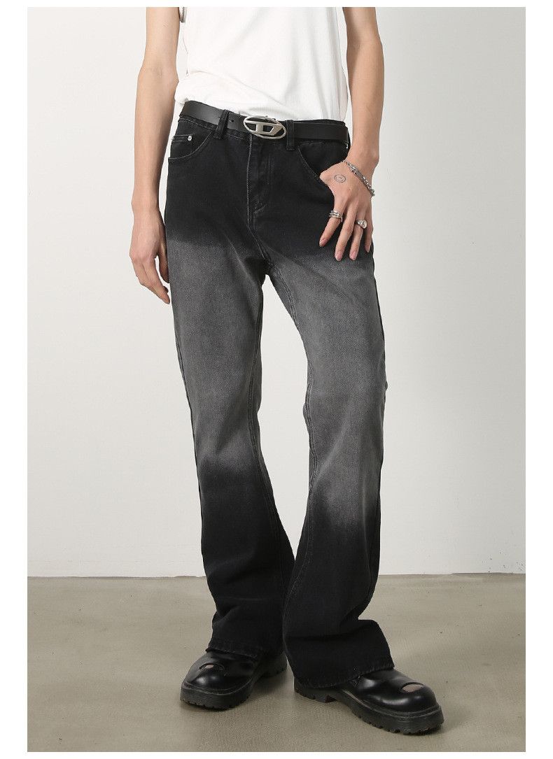 Japanese Brand × Jean Black Gradient Loose Straight Flare Jeans Size US 32 / EU 48 - 6 Thumbnail