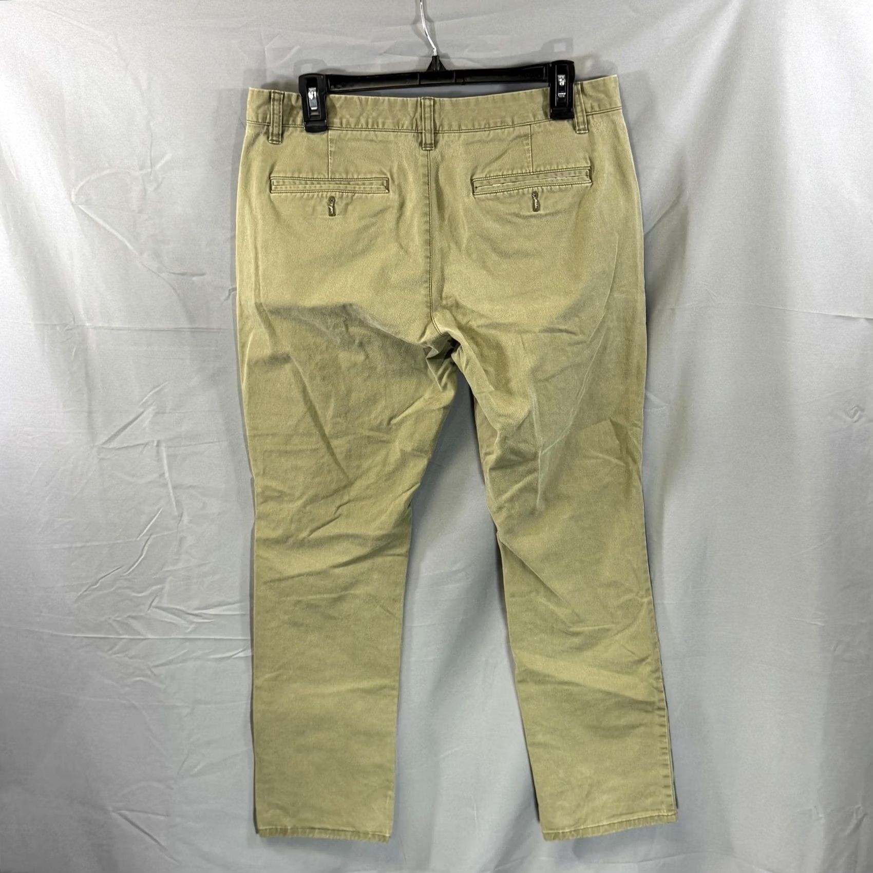 Bonobos Bonobos Pants Mens 33x30 Chino Slim Flat Front Zip Tan Khaki Stretch Casual Tailored Office Size US 33 - 2 Thumbnail
