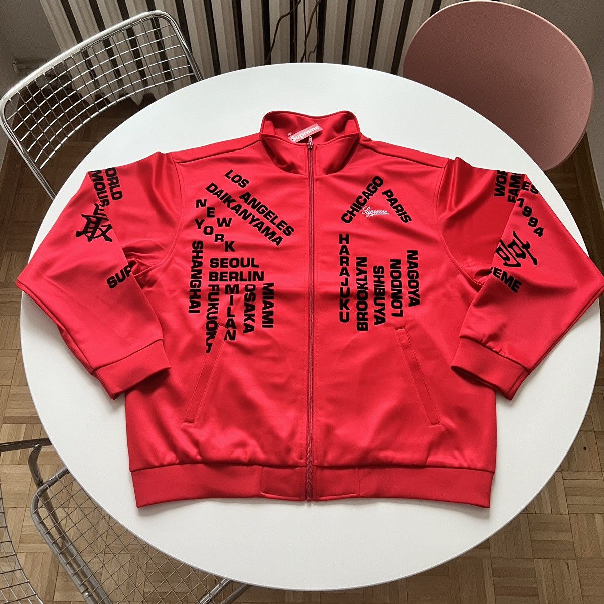 Supreme Worldwide Tricot Track Jacket Red XL