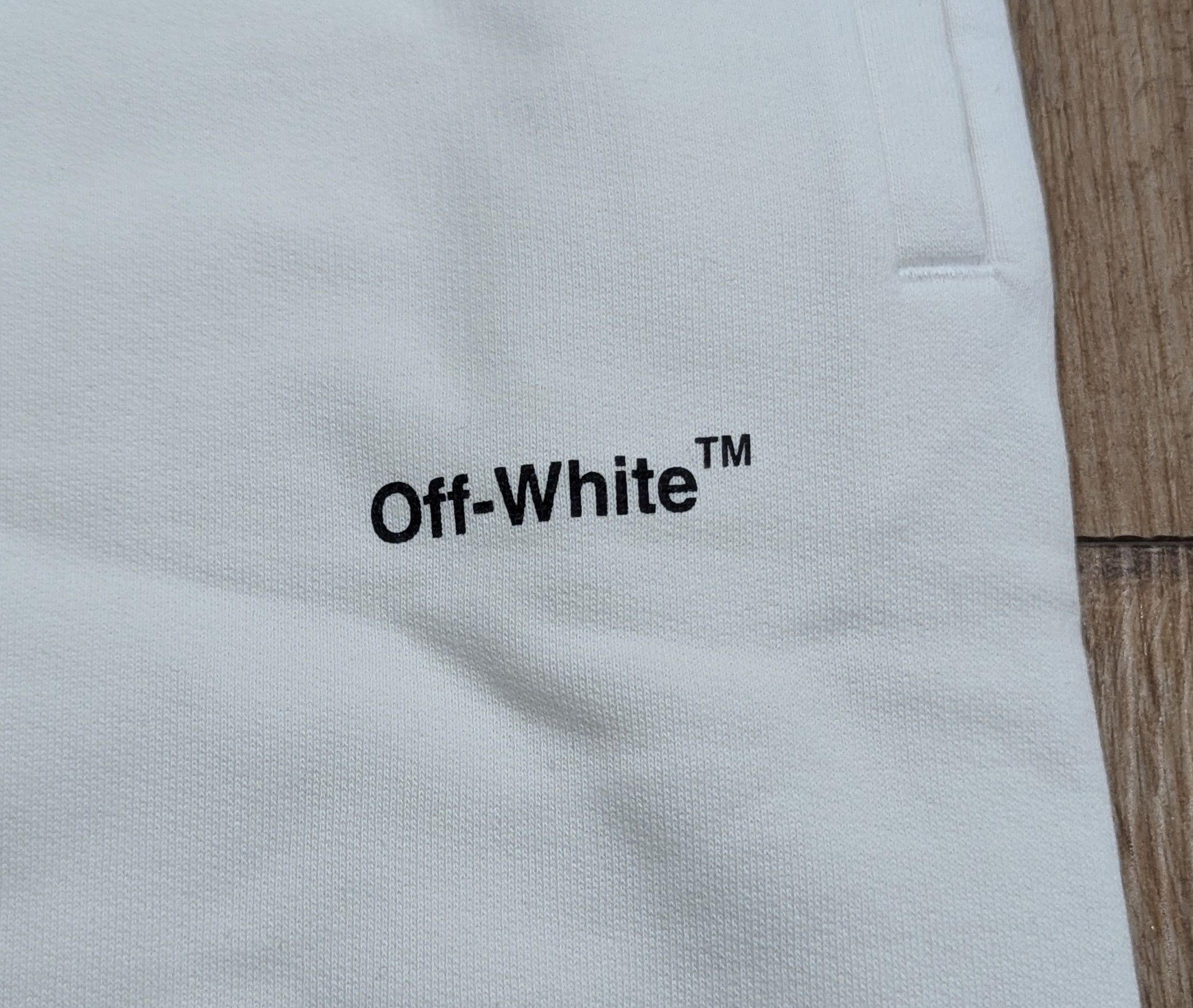 Off-White Off-White Diagonal Helvetica Jogger Pants White/Black Large Size US 33 - 3 Thumbnail