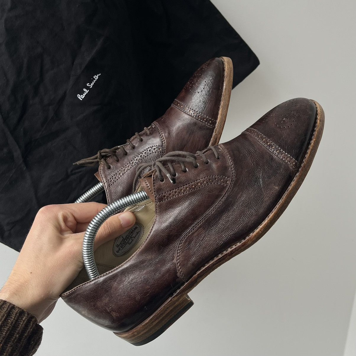 Paul Smith Brogue Shoes Men Sand Size 7 Lace Up Oxford Detail Formal‎ Suede Paul Smith Oxford Suede Upper Dress Shoes for Men for sale  main image 2