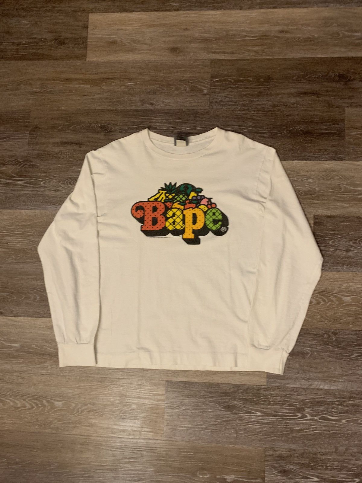 Bape 2008 OG Baby Milo BAPE Fruit Logo L/S Spellout Size US M / EU 48-50 / 2 - 3 Thumbnail