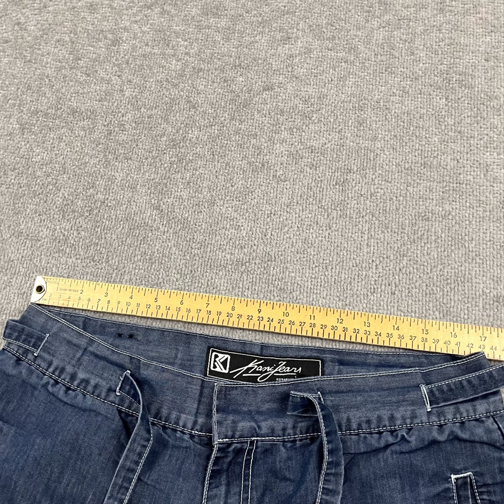 Vintage Kani VTG Jean Shorts Jort Mens 34 / 18" Chambray Blue Wide Leg Cargo Hip Hop Y2K Size US 34 / EU 50 - 5 Thumbnail