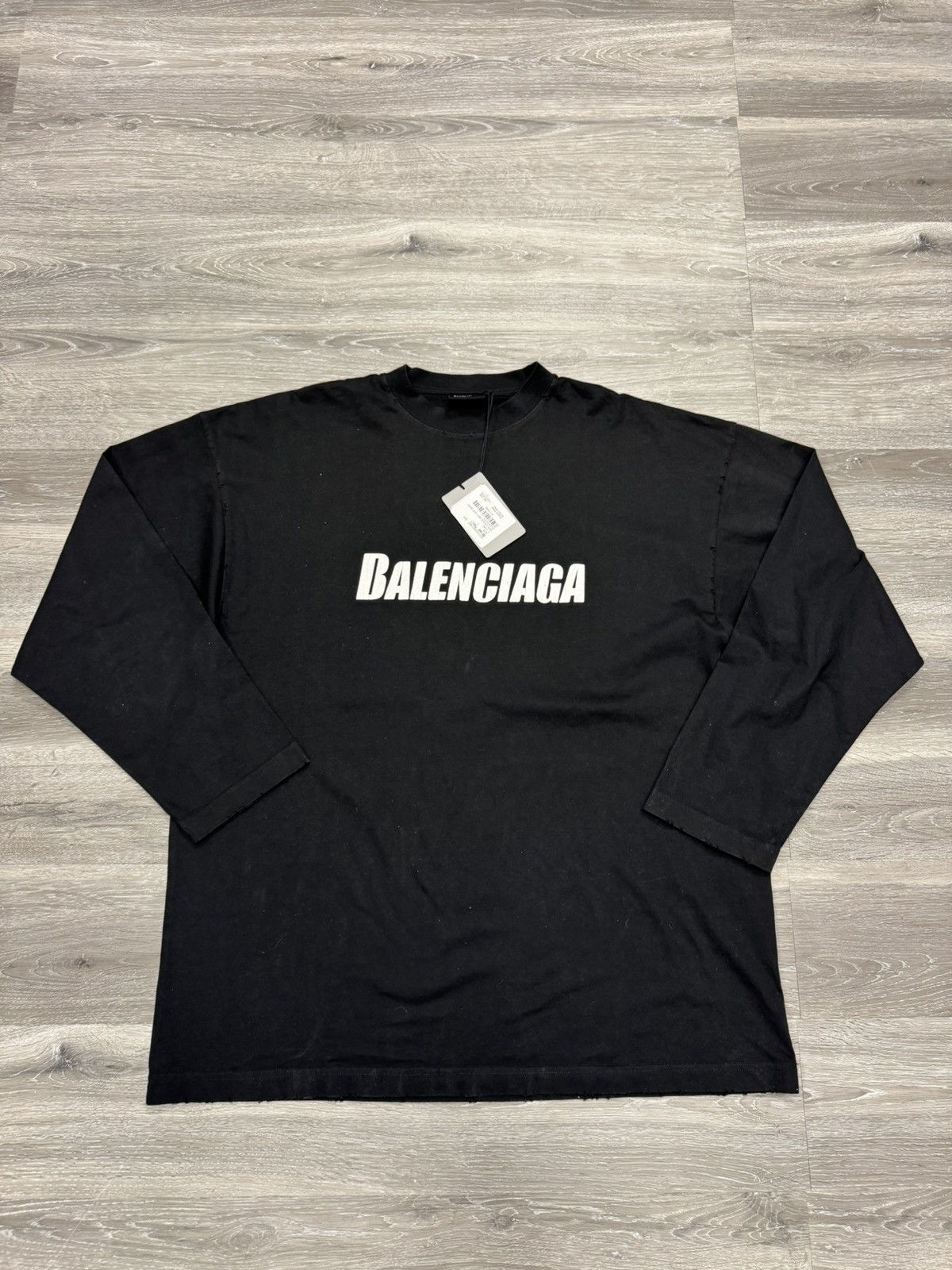 Balenciaga Balenciaga Boxy Logo Print L/S T-shirt Size US XL / EU 56 / 4 - 1 Thumbnail
