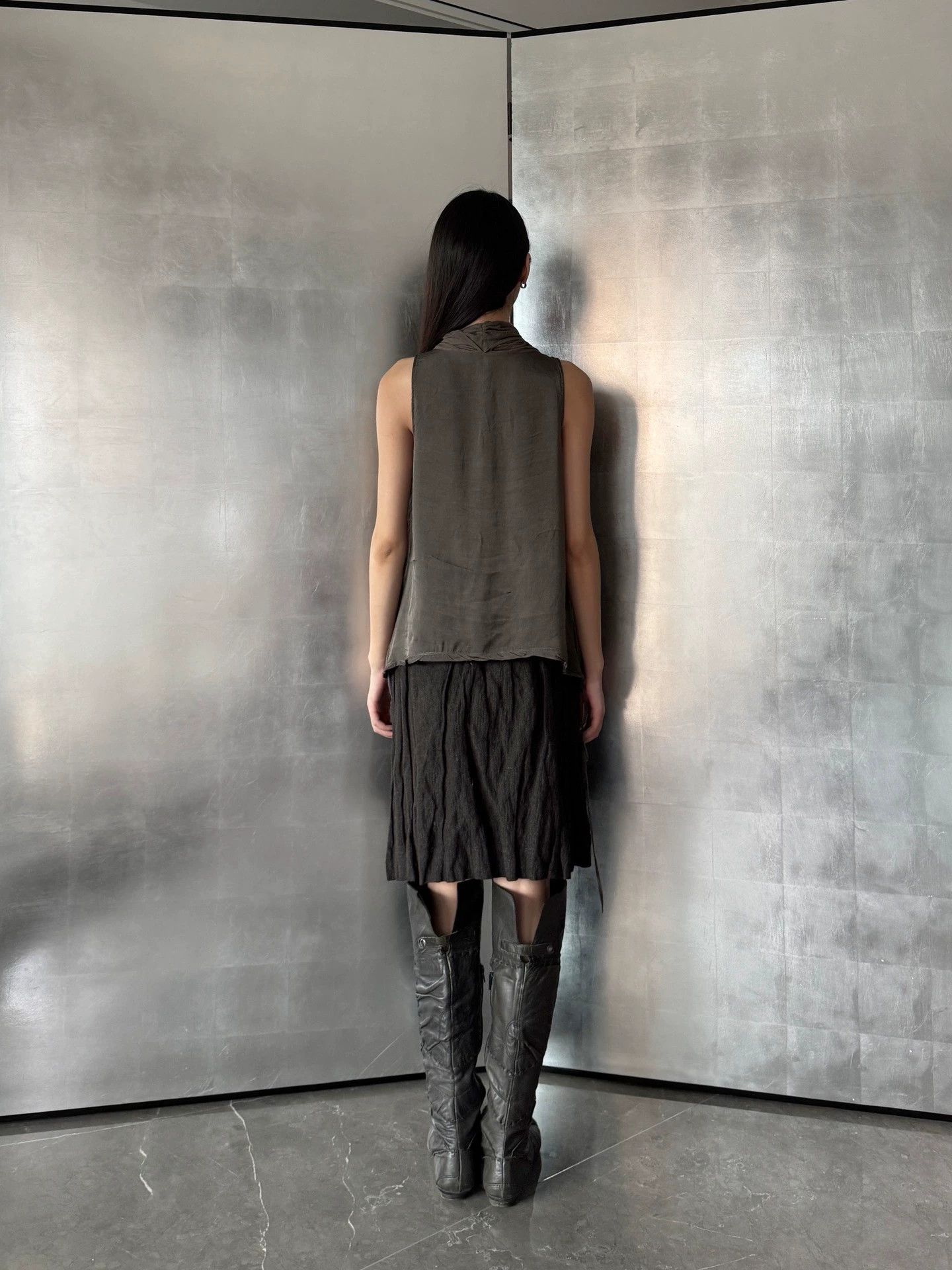 Marithe + Francois Girbaud MF Girbaud Pleated V-Neck Stretch Tank w/Drawstring 40 Size S / US 4 / IT 40 - 8 Thumbnail