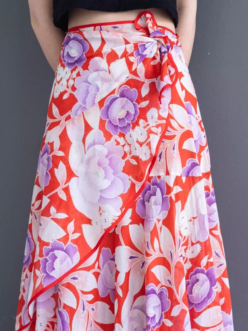 Kenzo KENZO sizeM Floral flowers wrap around the skirt vintage Size 25" / US 0 / IT 36 - 7 Thumbnail
