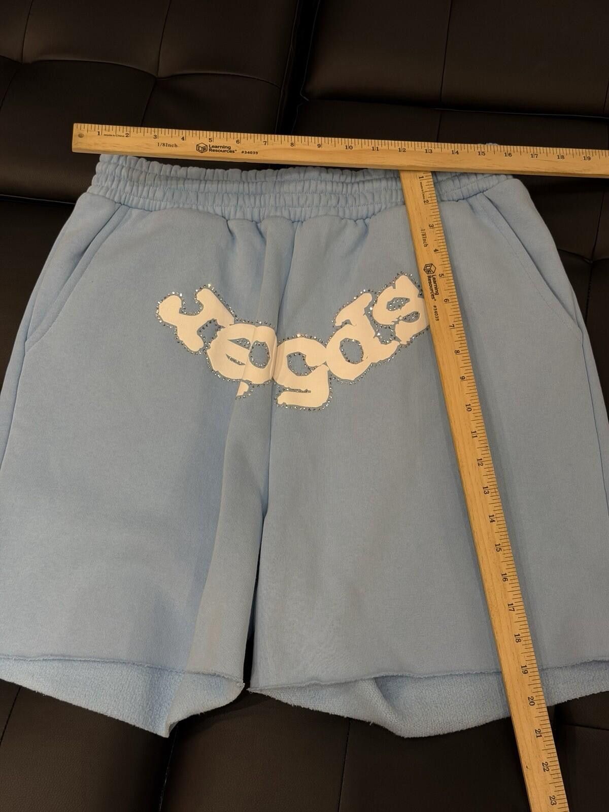 Sp5der Spider Worldwide Sp5der Sweat Shorts Blue VVS Size (Large) Size US 32 / EU 48 - 7 Thumbnail