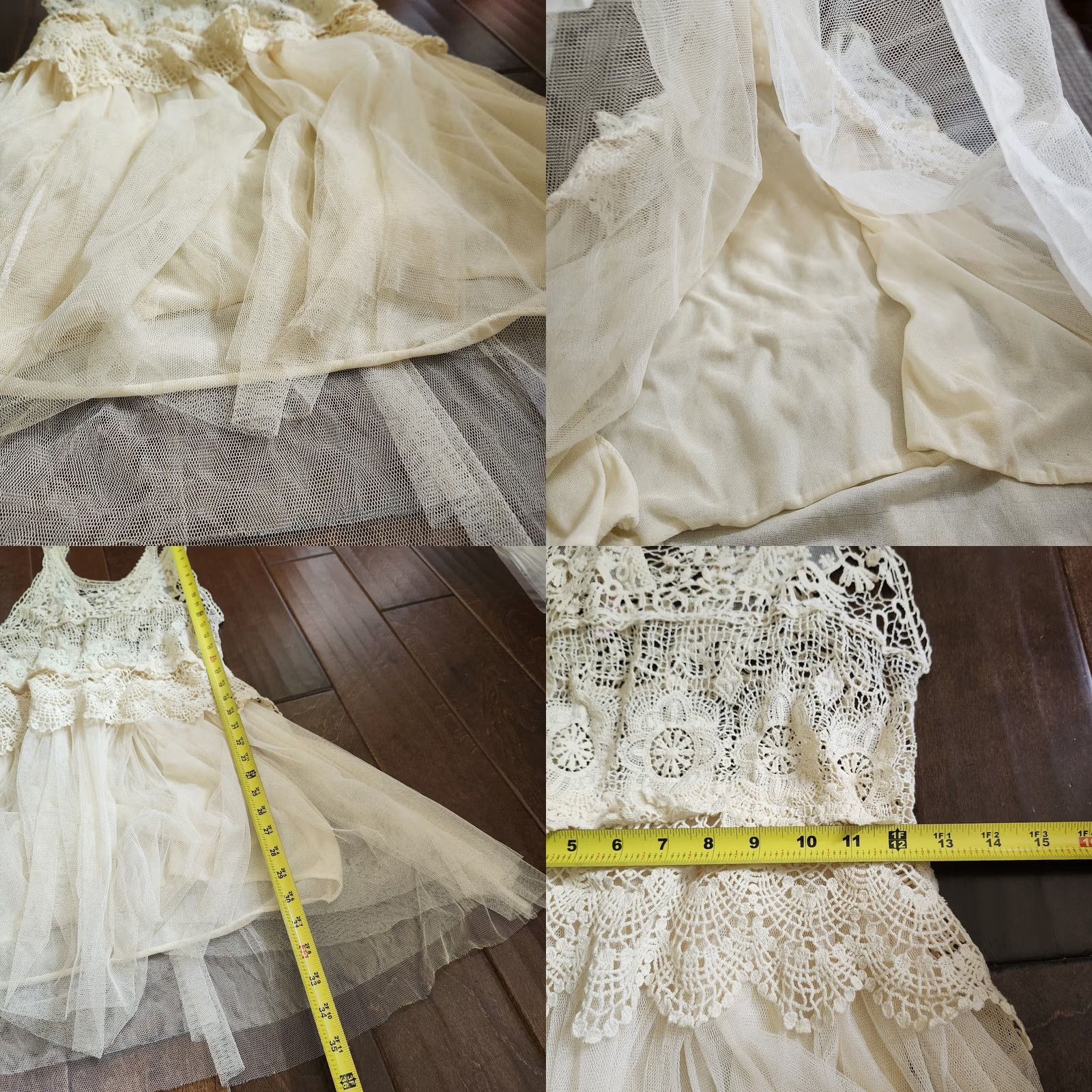 Vintage 36 Point 5 Women's Dress Lace Sleeveless Knee-Length White Polyester Party Wedding Large Lined Sheer Spring Summer Fall Size L / US 10 / IT 46 - 8 Thumbnail