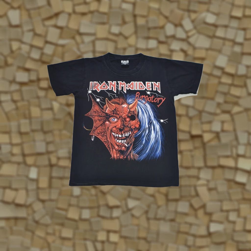 Vintage VINTAGE Red Rock of the T-Shirts Iron Maiden Purgatory T-Shirt Tee Size S Shirt Mens Small Black Rockabilly 1990s Iron Maiden Purgatory T-Shirt Size US S / EU 44-46 / 1 - 1 Thumbnail
