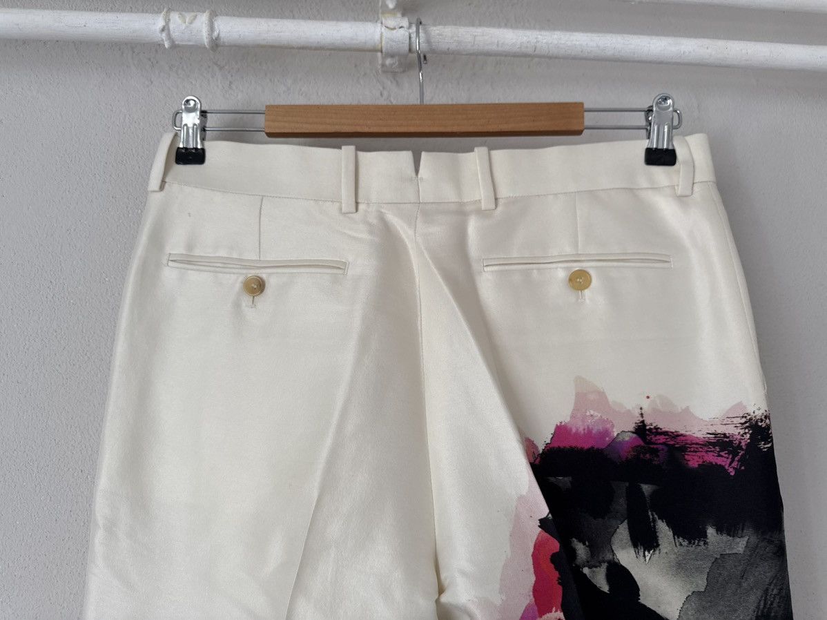 Alexander McQueen Abstract Floral Trousers in Wool-Silk Size US 32 / EU 48 - 7 Thumbnail