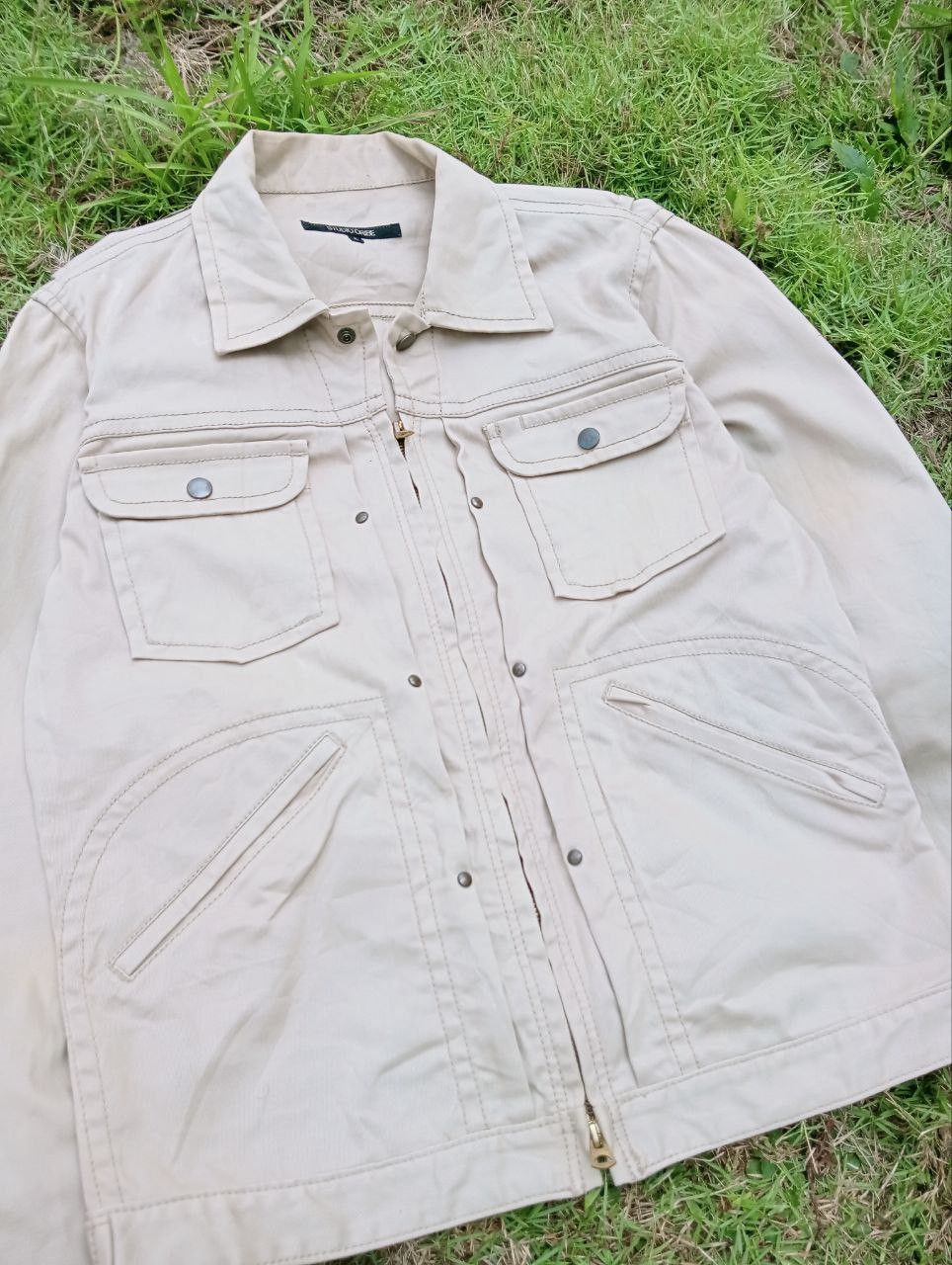 Japanese Brand STUDIO ORIBE JAPAN KHAKI JACKET Size US L / EU 52-54 / 3 - 4 Thumbnail