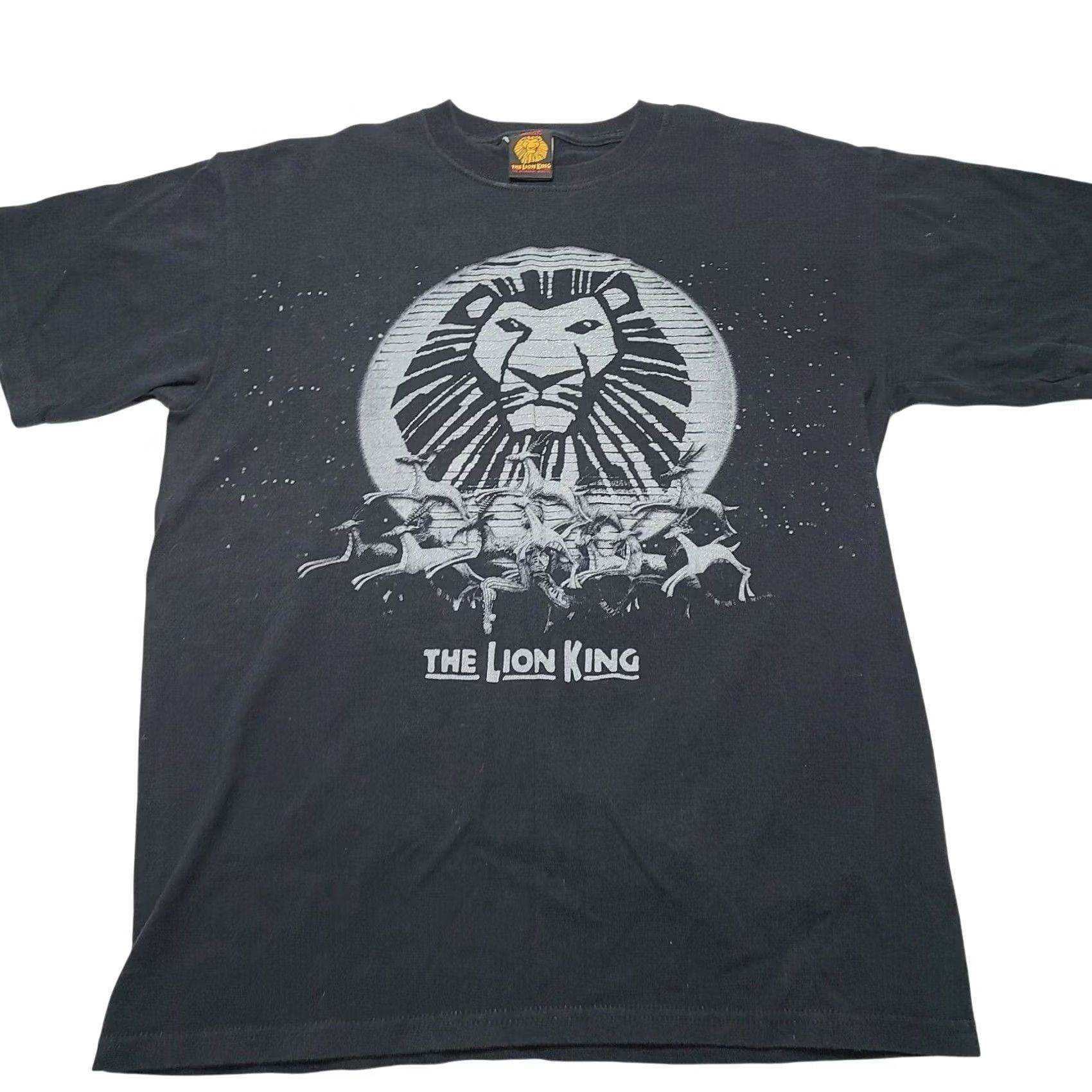 Disney VINTAGE Disney Lion King Broadway Musical T-Shirt Black Cotton Short Sleeve Crew Neck Men M 90s Music Size US M / EU 48-50 / 2 - 2 Thumbnail