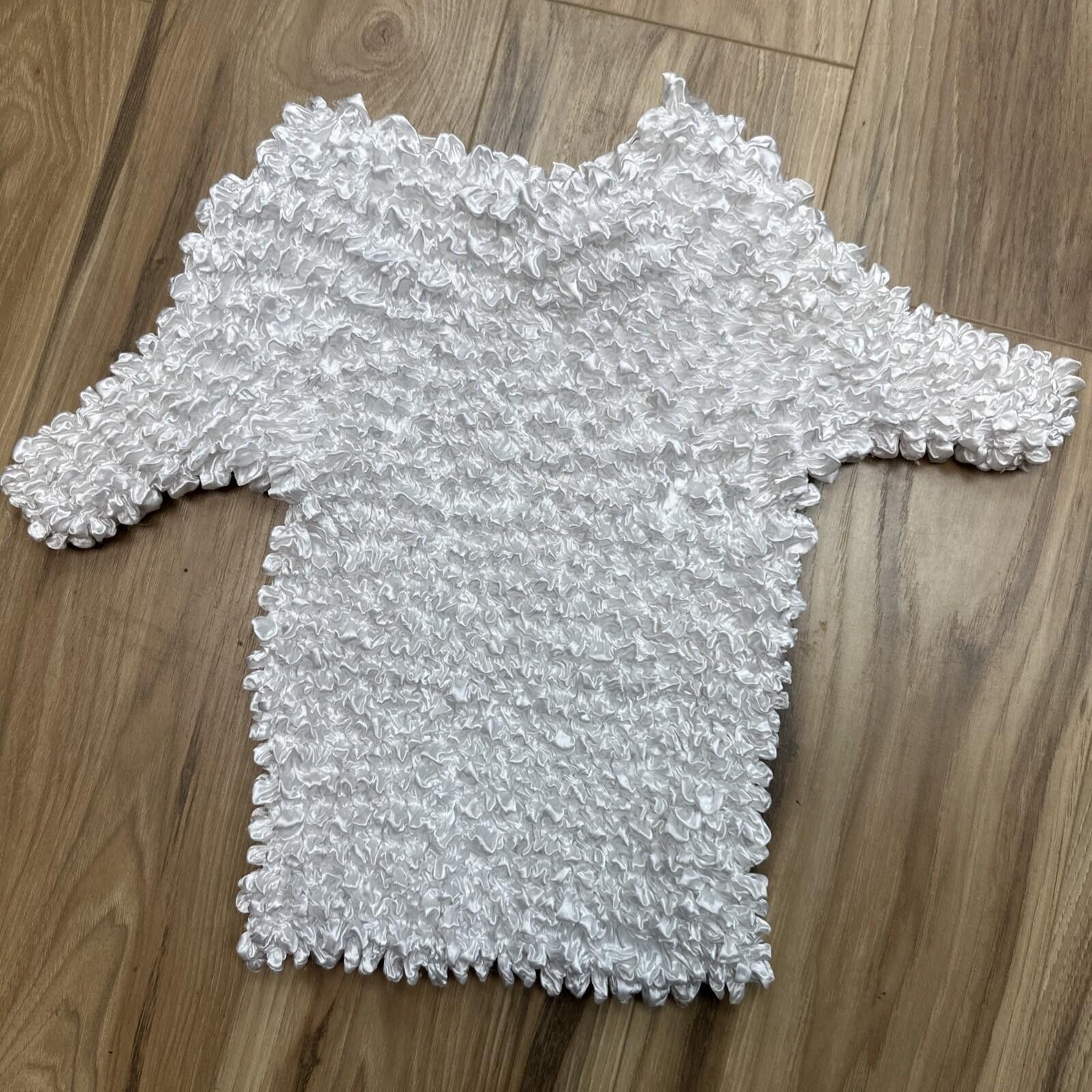 FCUK Vintage Y2K 90s Satin White Popcorn Magic Stretch Top Fairy Size ONE SIZE - 3 Thumbnail