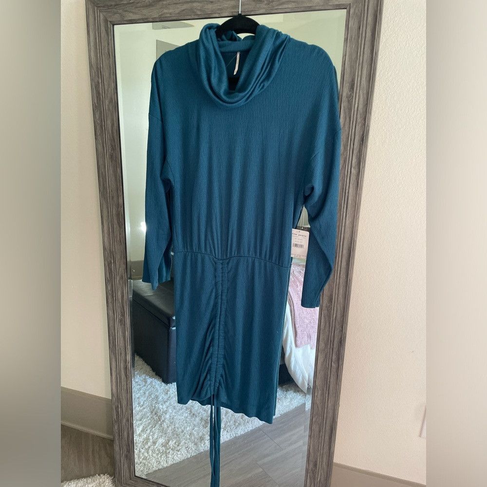 Free People NWT Free people sundown dark green cowl neck ruched hem kno Size XS / US 0-2 / IT 36-38 - 2 Thumbnail