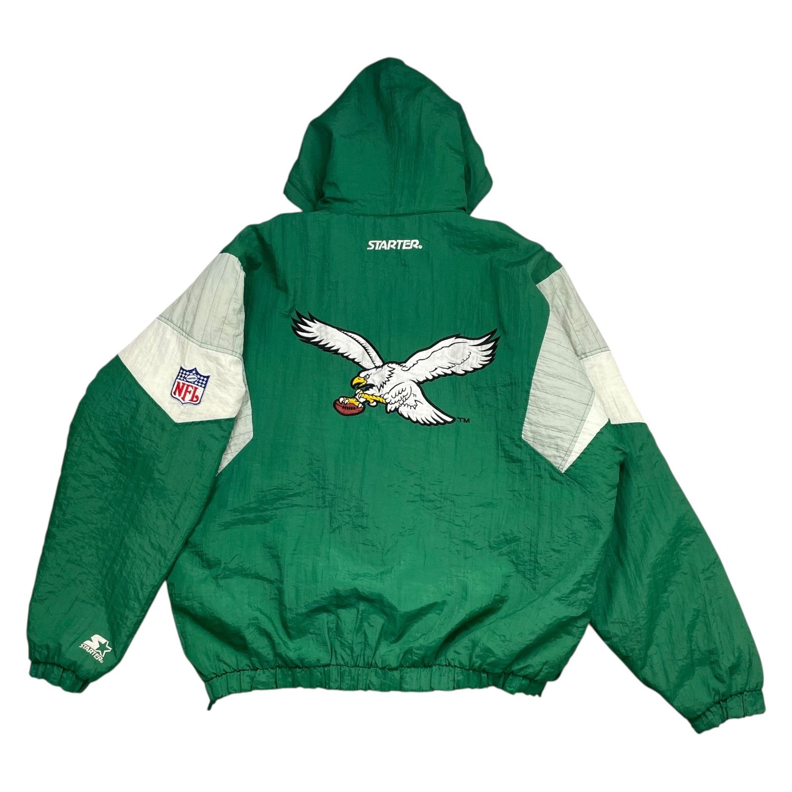 NFL VTG 90s PHILADELPHIA EAGLES STARTER HOODED PULLOVER PUFFER Size US XL / EU 56 / 4 - 1 Thumbnail