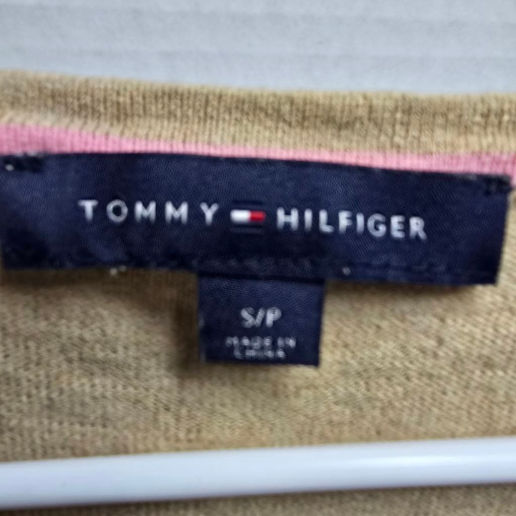 Tommy Hilfiger Women's Tommy Hilfiger V-Neck Sweater SP Beige with Stripes Size S / US 4 / IT 40 - 4 Thumbnail