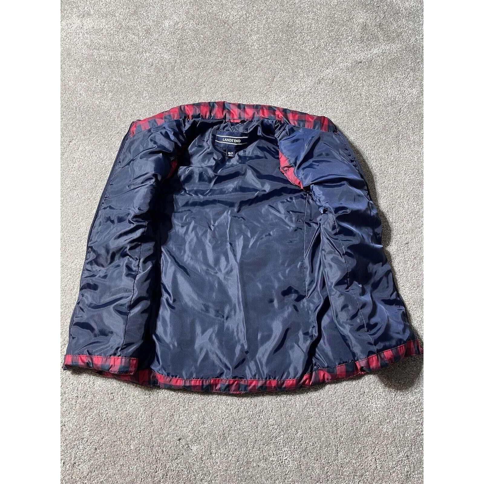 Lands' End Lands End Vest Women Med Plaid Puffer Down Red Buffalo Check Size M / US 6-8 / IT 42-44 - 5 Thumbnail