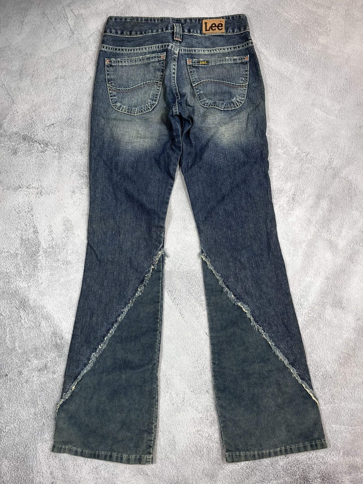 Lee VintageY2K Lee Flared bootcut denim patchwork faded jeans Size 27" / US 4 / IT 40 - 1 Thumbnail
