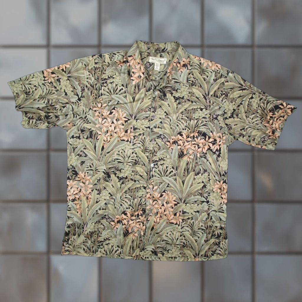 Tori Richard VINTAGE Tori Richard Men's Shirt Large Green Floral Hawaii Casual Retro Tropical 70s 80s 90s Size US L / EU 52-54 / 3 - 1 Thumbnail