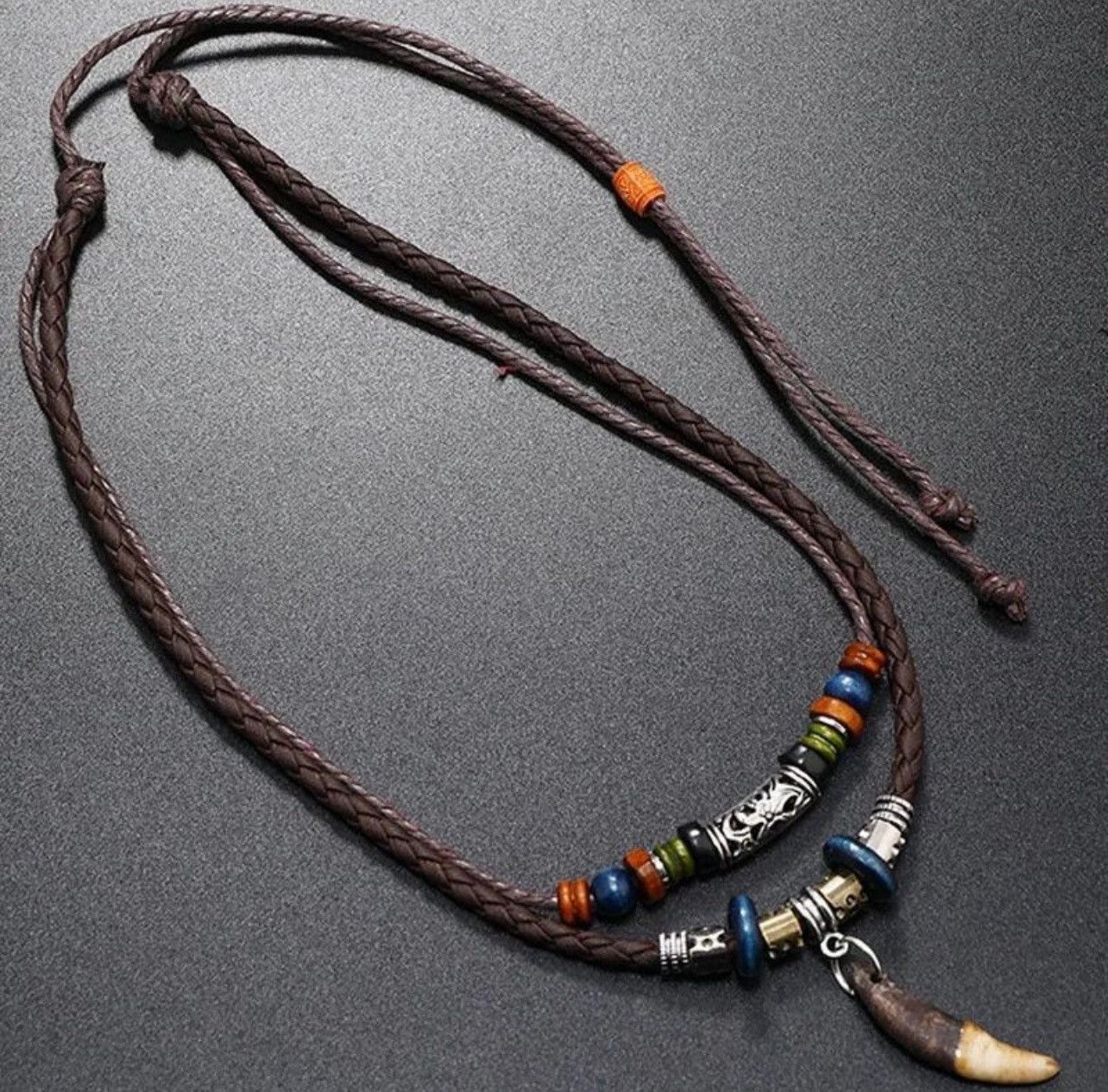 Japanese Brand × Vintage Multi Layered Vintage Wolf Fang Design Adjustable Necklace Size ONE SIZE - 3 Thumbnail