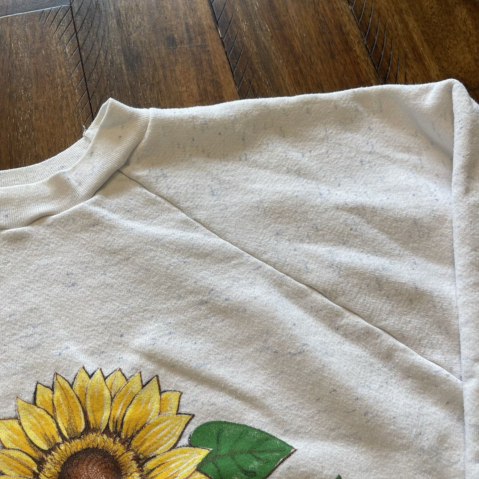 Vintage Vtg Sunflower Graphic Raglan Sweatshirt XXL White 90s USA Size US XXL / EU 58 / 5 - 4 Thumbnail