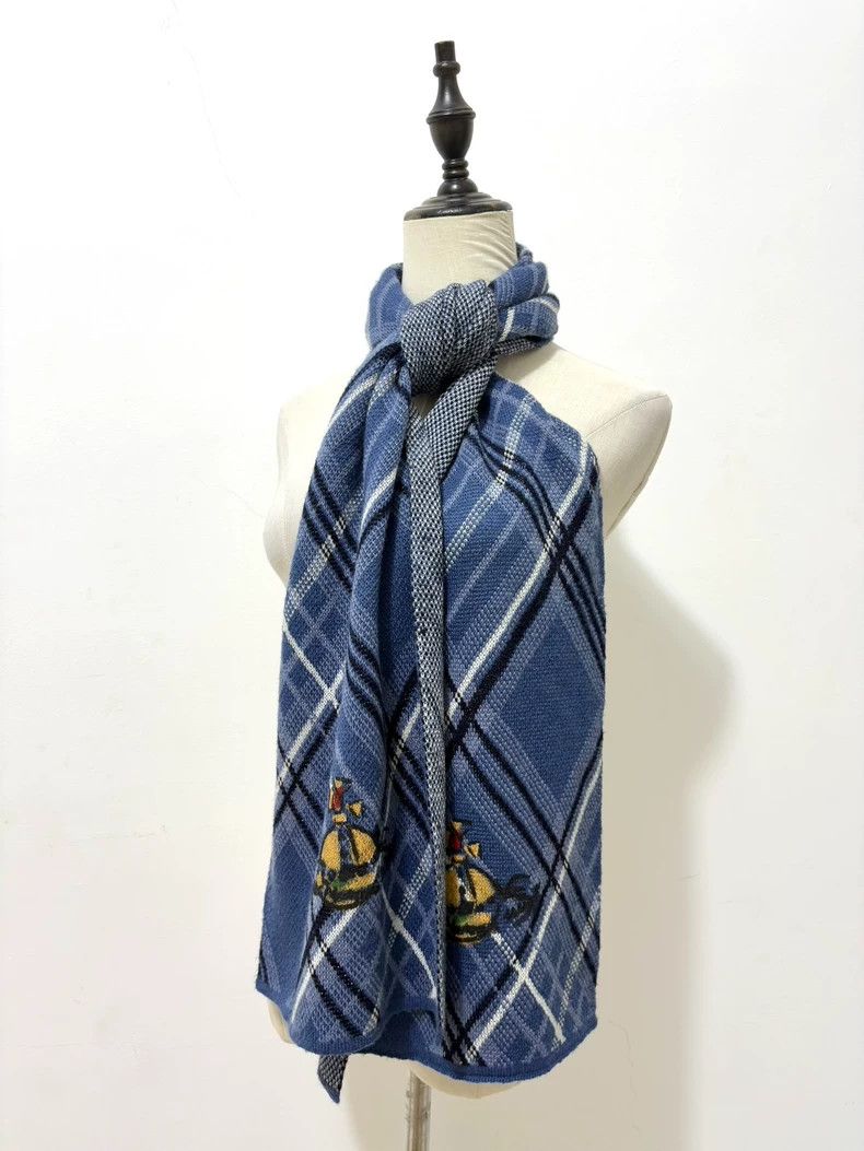 Vivienne Westwood Vivienne Westwood Blue striped Saturn scarf Size ONE SIZE - 2 Thumbnail