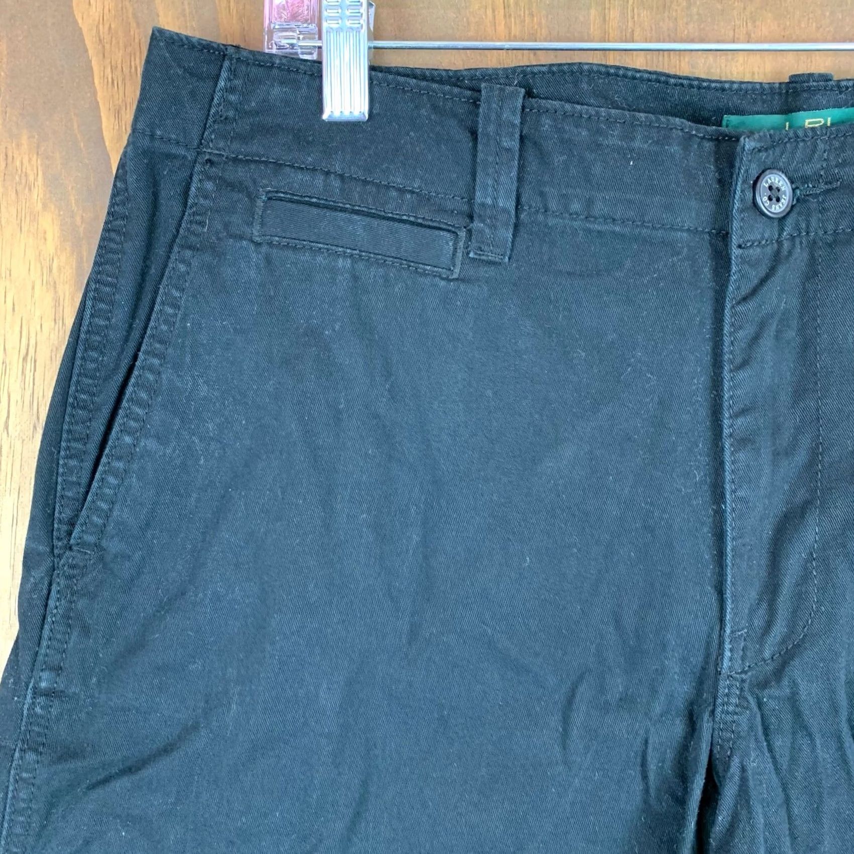Ralph Lauren Ralph Lauren Womens Bermuda Shorts Black Flat Front 100% Cotton 14 Bermuda Chino Shorts Women Black 14 Mens? Size 25" / US 0 / IT 36 - 2 Thumbnail