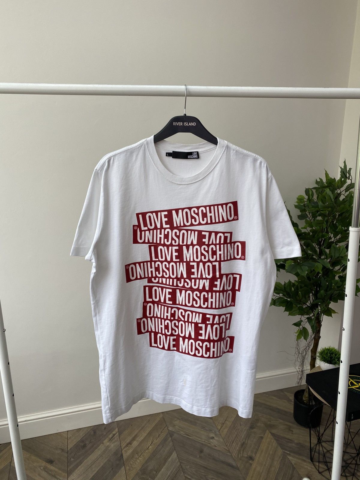 Moschino × Vintage Vintage Love Moschino Printed White T-shirt Size US L / EU 52-54 / 3 - 1 Thumbnail