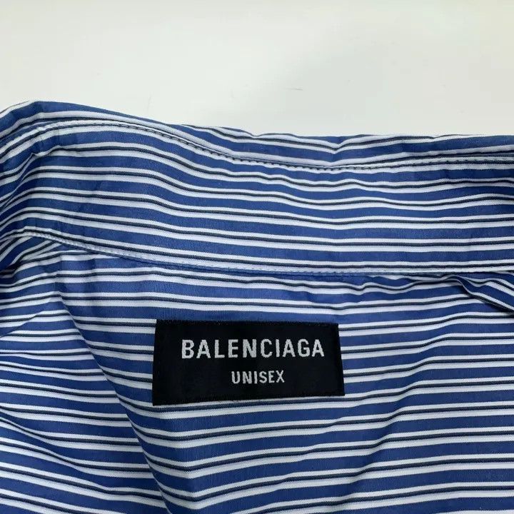 Balenciaga Balenciaga Balenciaga Blue Striped Long Sleeve Shirt -2507 Size US XS / EU 42 / 0 - 6 Thumbnail