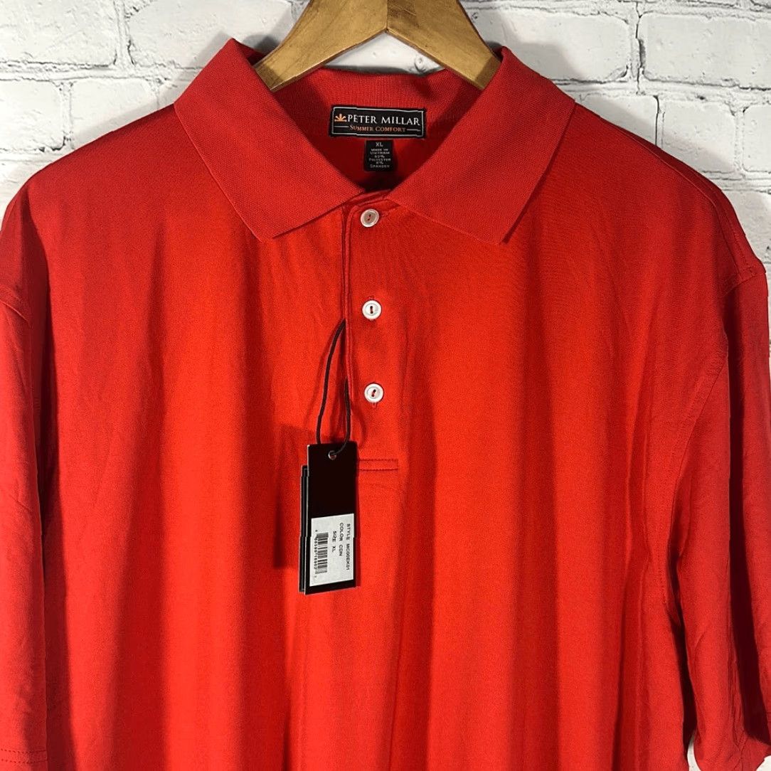 Peter Millar Peter Millar Summer Comfort Polo XL Red Solid Performance NEW Mens Size US XL / EU 56 / 4 - 2 Thumbnail