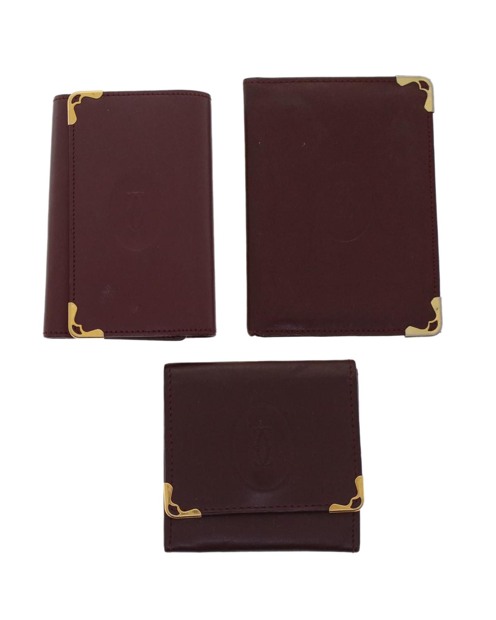 image of Cartier Red Leather Card Case Set, Women's
