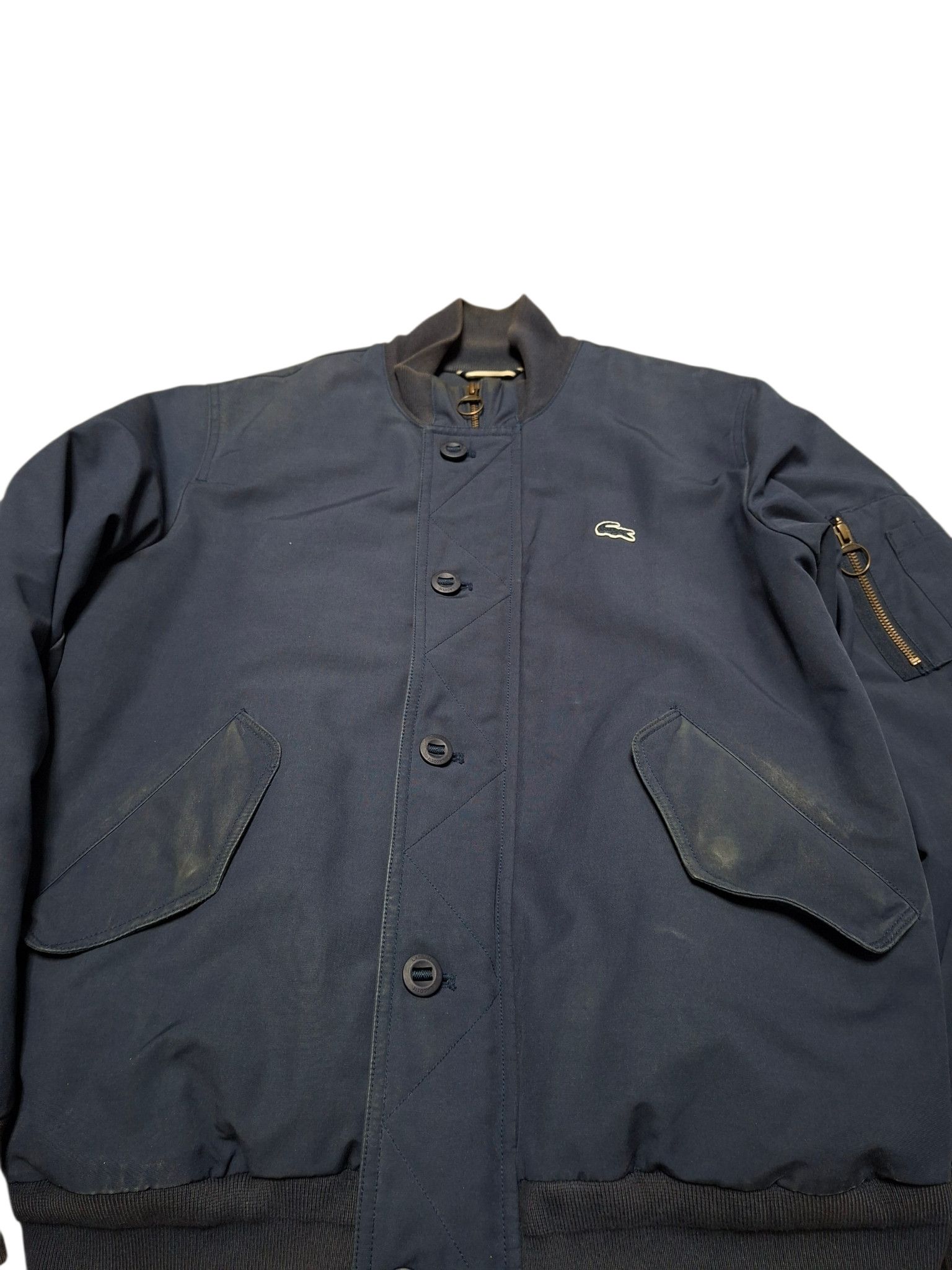 Lacoste LACOSTE VINTAGE LUXURY FADED MA-1 BOMBER JACKET Size US M / EU 48-50 / 2 - 2 Thumbnail