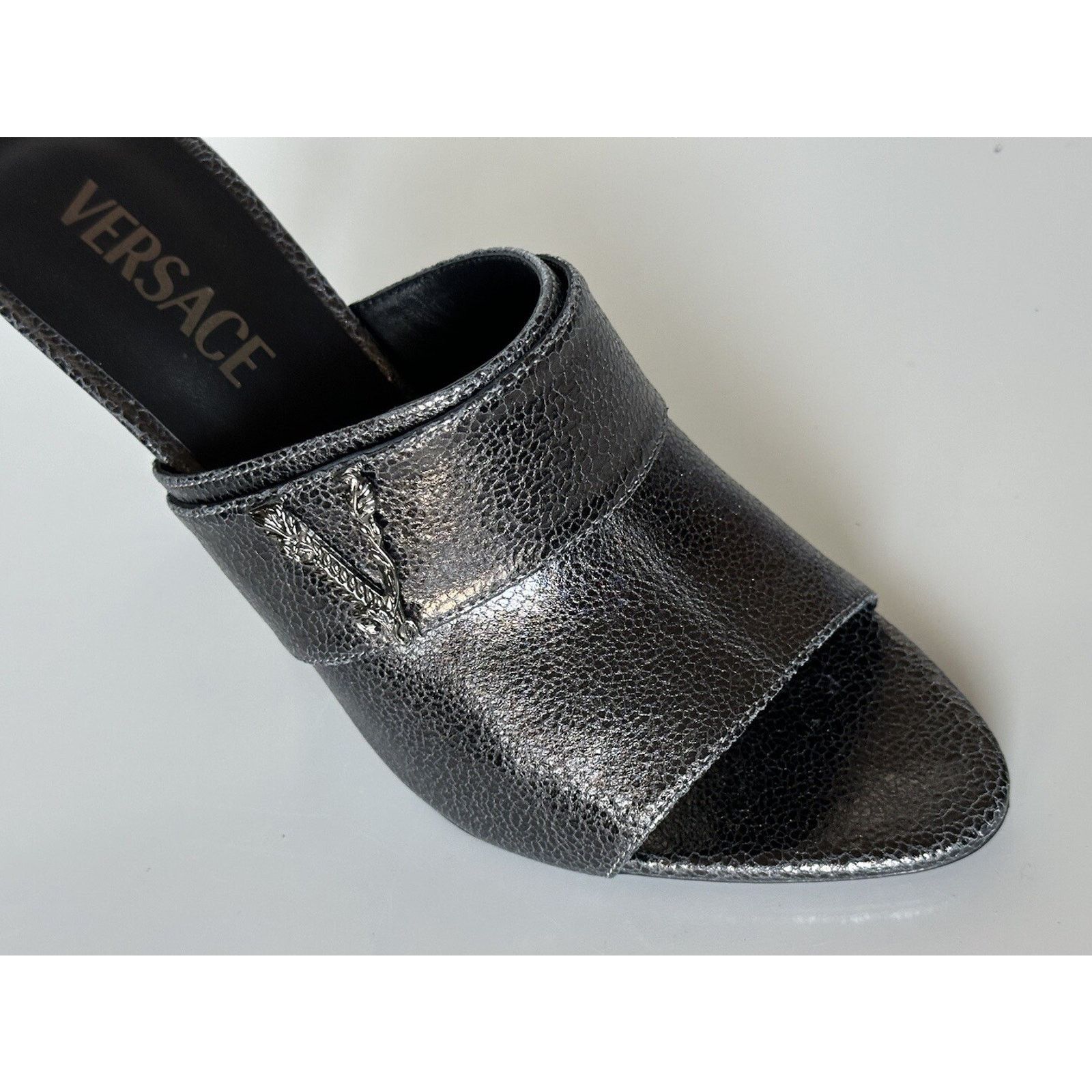 Versace NIB $990 Versace Virtus Leather Black Sandals 11 US 1011901 Size US 11 / IT 41 - 4 Thumbnail