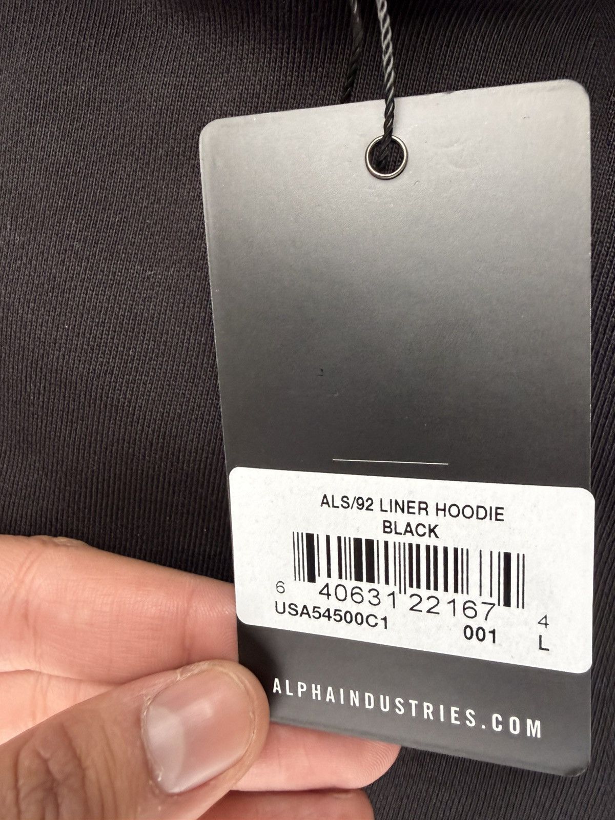 Alpha Industries Alpha Industries ALS/92 Liner hoodie in black size large NWT Size US L / EU 52-54 / 3 - 3 Thumbnail