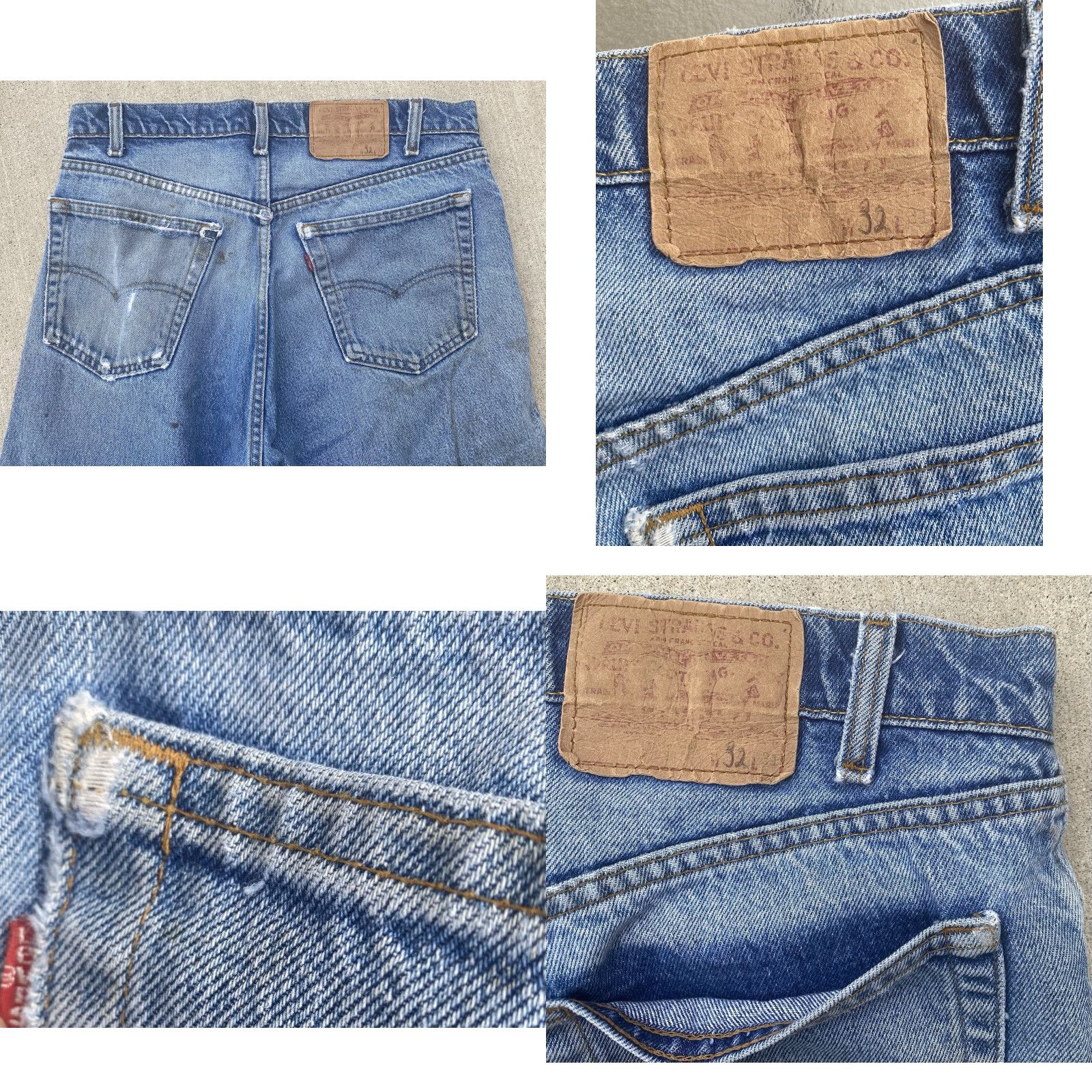 Levi's VINTAGE Levi's Jeans Distressed Worn Holes 34x31 See Measurements 5-Pocket Zip Fly Men Blue Denim Cotton 1980s-90s Size US 34 / EU 50 - 9 Thumbnail