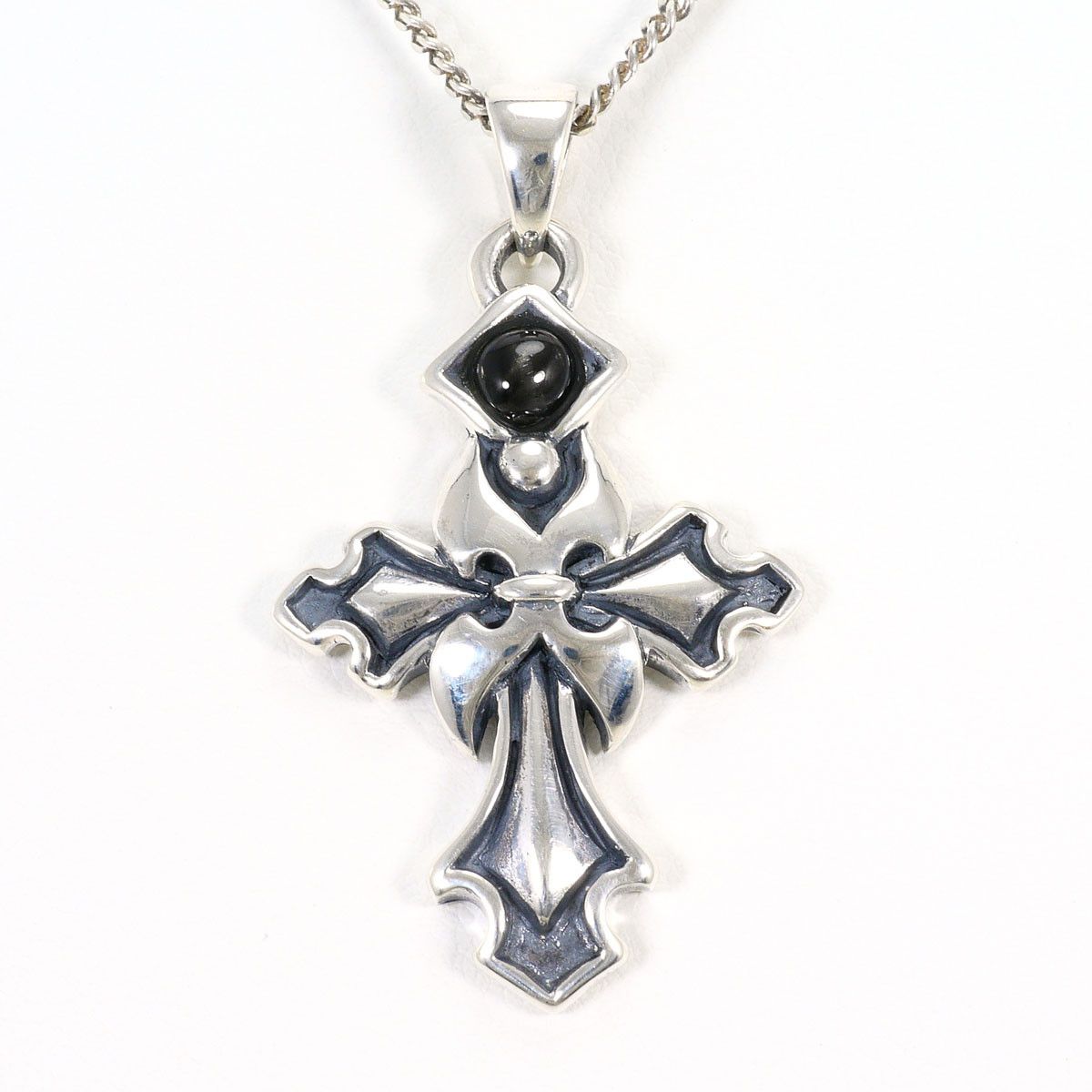 Other Other Silver 925 Natural Stone Cross Necklace Precious Metal Necklace DUTY FREE for USA Size ONE SIZE - 1 Thumbnail