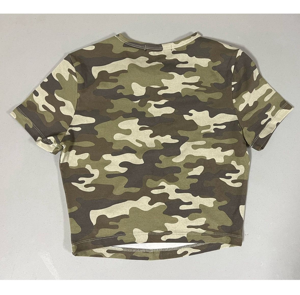 Vintage Green Camouflage ‘New York’ Graphic Crop Top Shirt Size S✨ Size S / US 4 / IT 40 - 3 Thumbnail