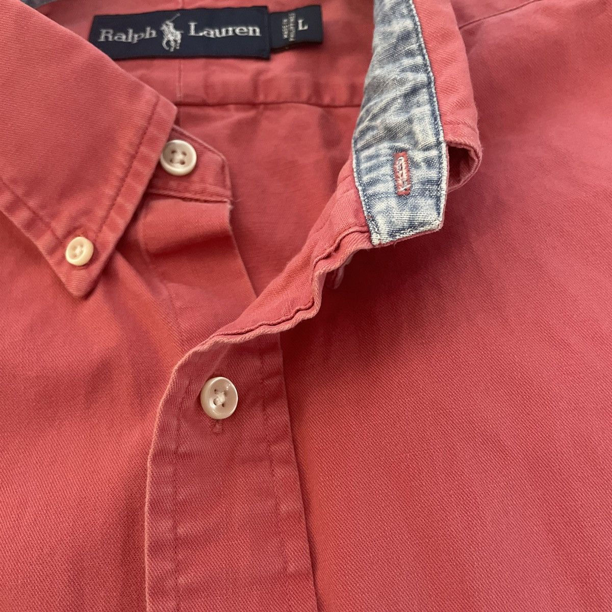 Polo Ralph Lauren × Vintage Vintage Twill Button Down Sport Shirt Size US L / EU 52-54 / 3 - 2 Thumbnail