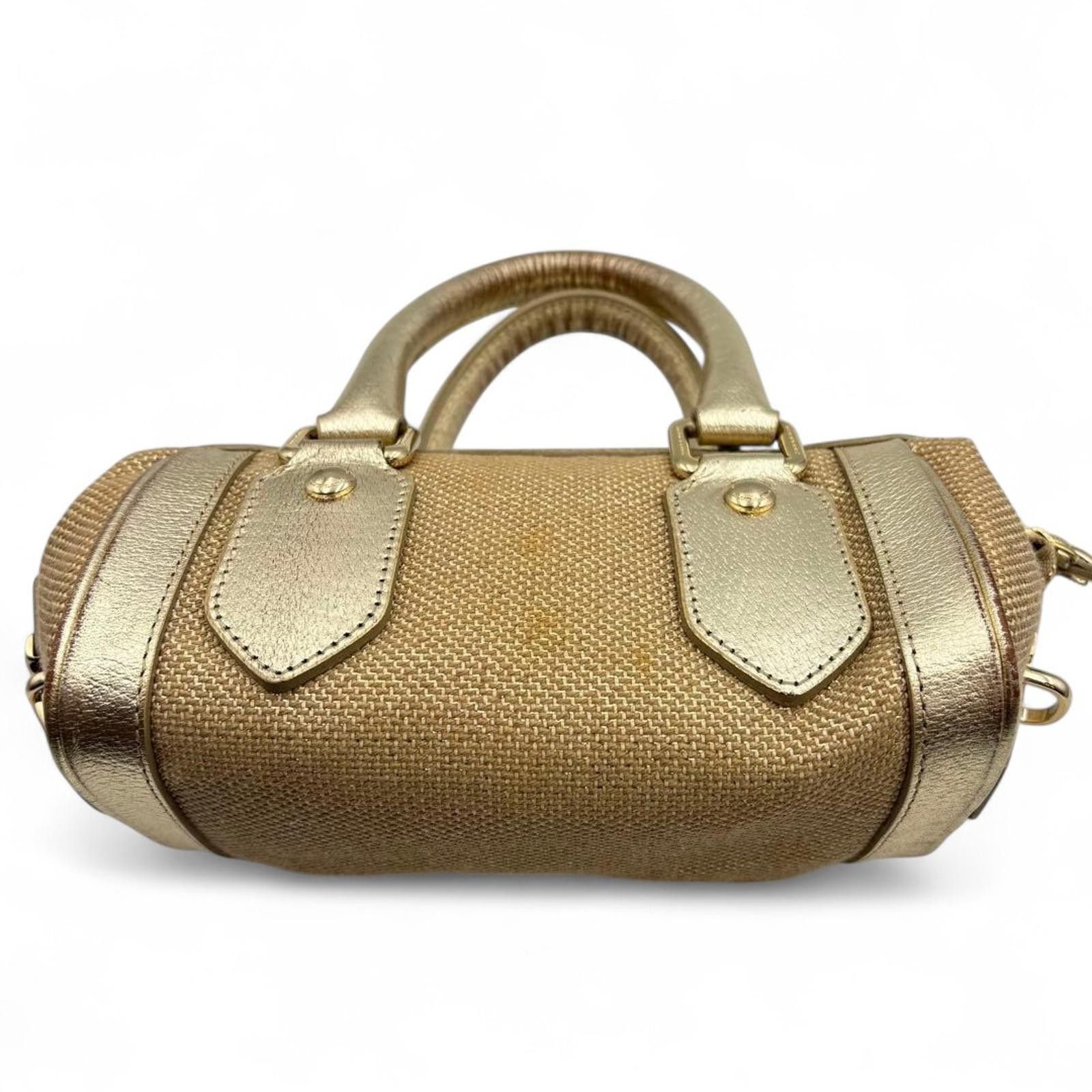 Burberry Burberry - Gold Canvas Leather Handbag Size ONE SIZE - 5 Thumbnail