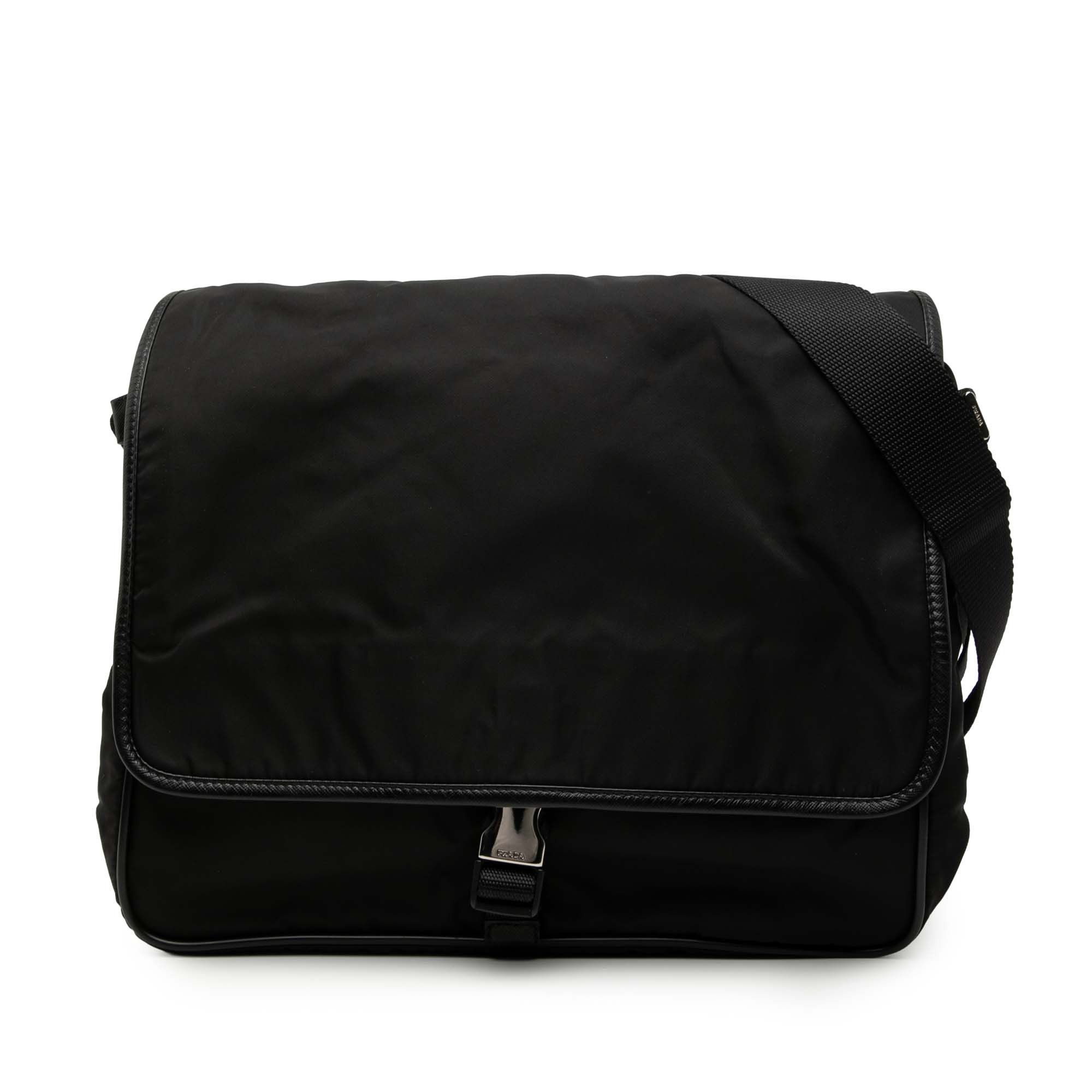 Prada Prada Saffiano Trimmed Tessuto Buckle Messenger Bag Size ONE SIZE - 1 Thumbnail