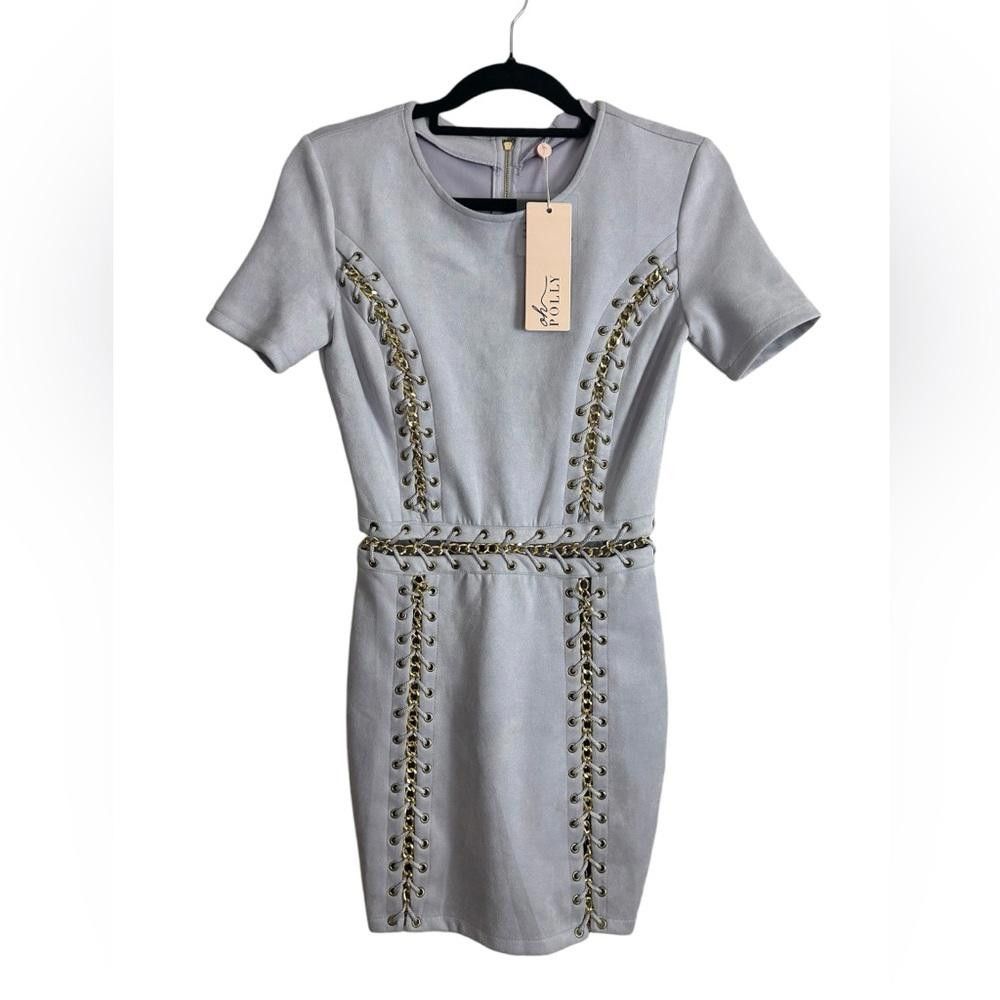 Designer Oh Polly l NWT Top Of The Chain Suede Mini Dress in Lilac 4 Size S / US 4 / IT 40 - 2 Thumbnail