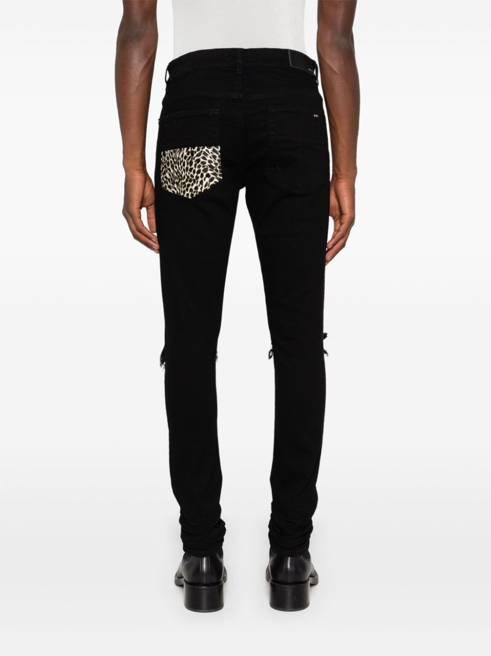 Amiri os11x0625 Leopard MX1 Skinny Jeans in Black Size US 30 / EU 46 - 4 Thumbnail