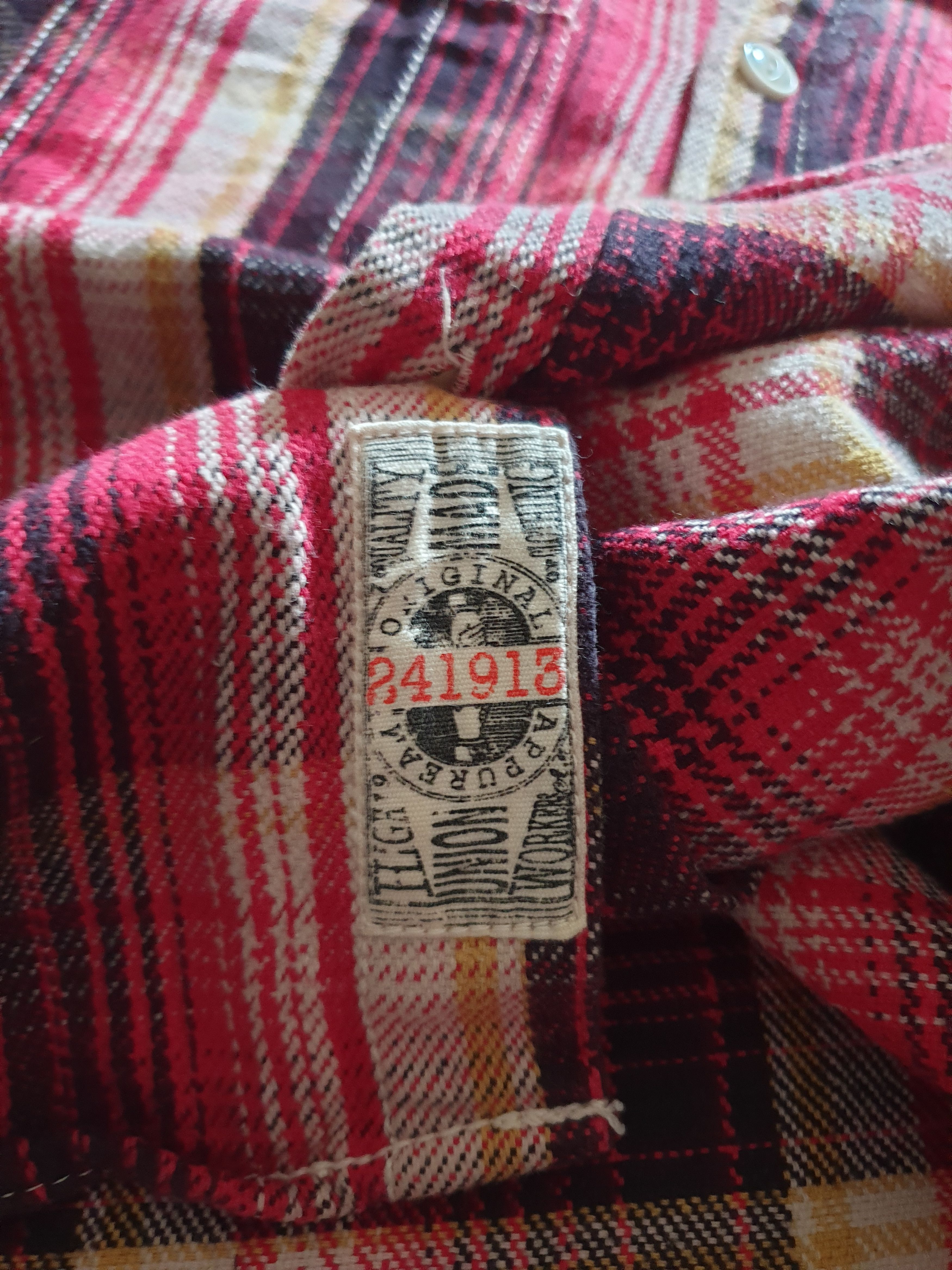 Japanese Brand 💥Jun Union checkered workers chambray shirt Size US M / EU 48-50 / 2 - 5 Thumbnail