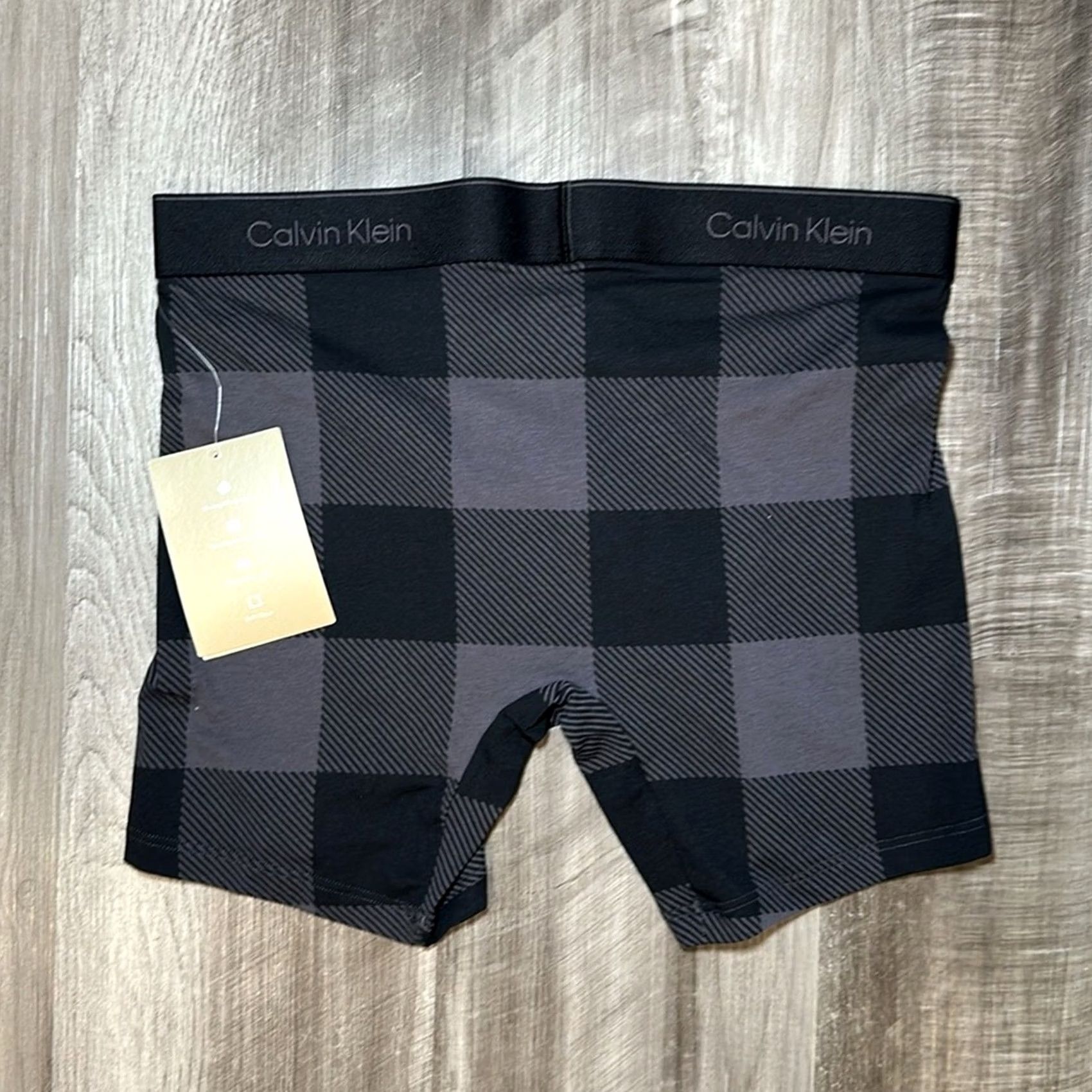 Calvin Klein Calvin Klein Boxer Brief Modern Cotton Stretch Plaid - M, Black, Men, Underwear, Regular, NWT Size 40R - 2 Thumbnail