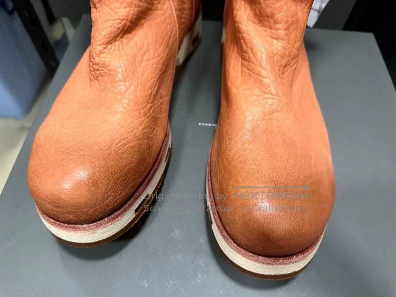 Boris Bidjan Saberi Boris Bidjan Saberi Orange horsehide high-heeled boots Size US 10 / EU 43 - 3 Thumbnail