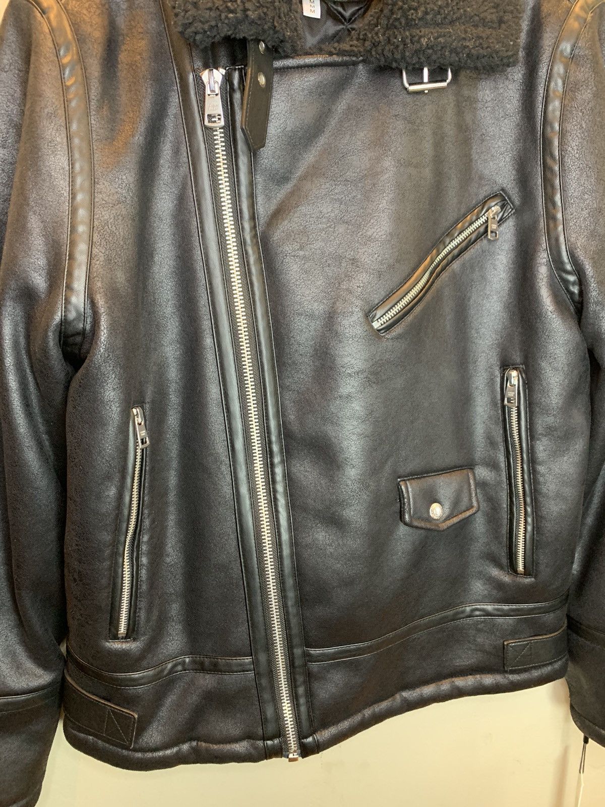 Calvin Klein *RARE* New Calvin Klein Moto Biker Zip Sherpa Collar Jacket Size US M / EU 48-50 / 2 - 2 Thumbnail