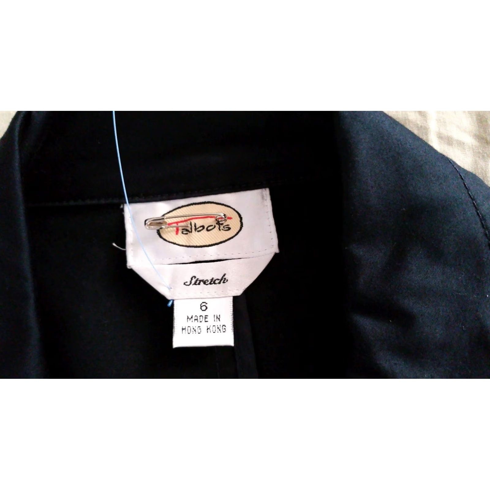 Talbots VINTAGE Talbots Jacket Womens Black 6 Cotton Button Basic Jacket Womens Menstrual Size M / US 6-8 / IT 42-44 - 3 Thumbnail
